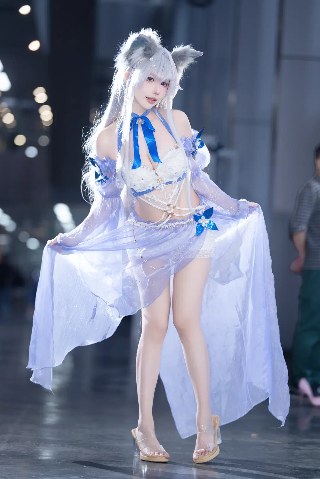 cosplay, 碧蓝航线, 漫展返图, 银发兽耳, 大长腿