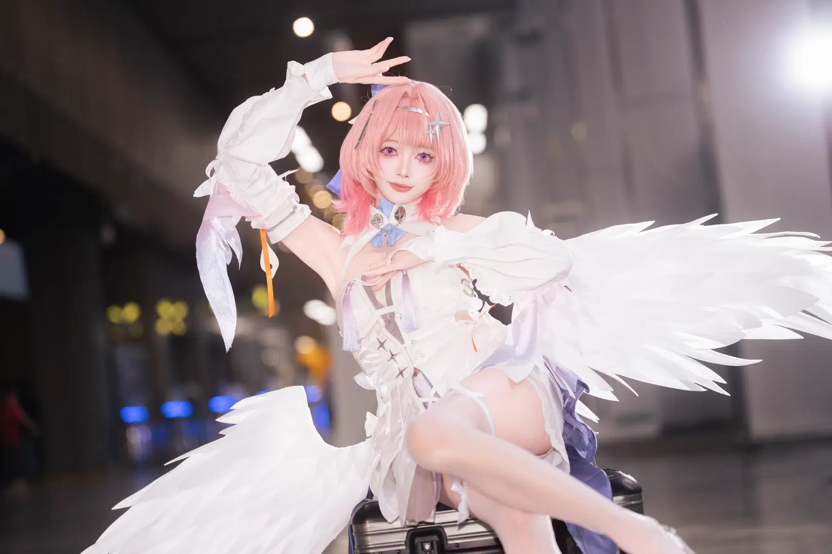 绝区零, 萤火虫漫展, 白丝, 蕾米埃尔cos, 天使cosplay