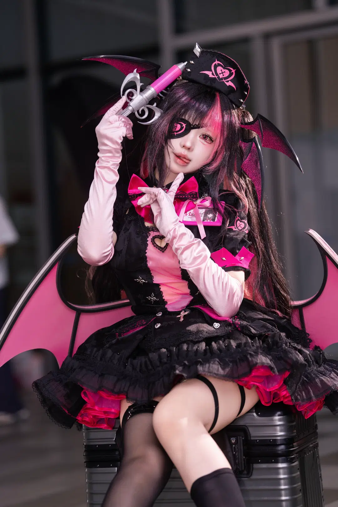 この黒ピンクゴシック小悪魔衣装を着るのは本当に大変でした - 桌了个子（摄影版） - 2枚目