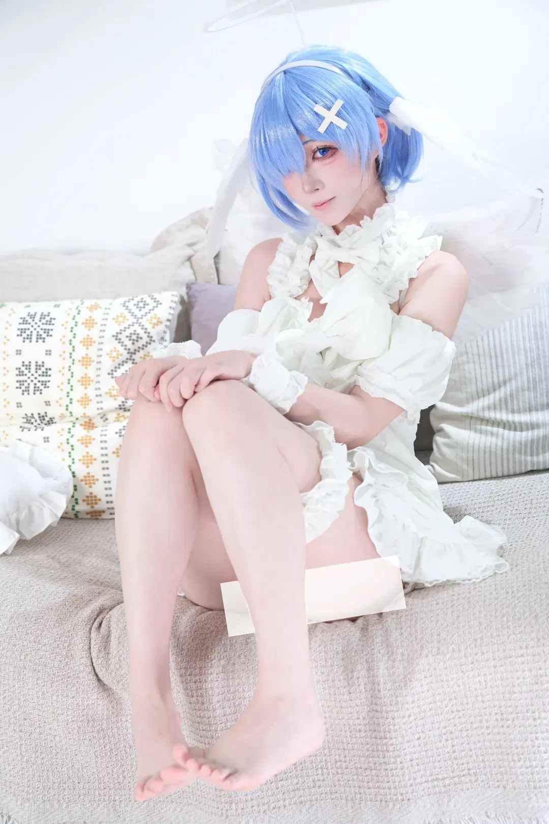 cosplay, 室内摄影, 蕾丝裙, 梦幻少女, 白色天使