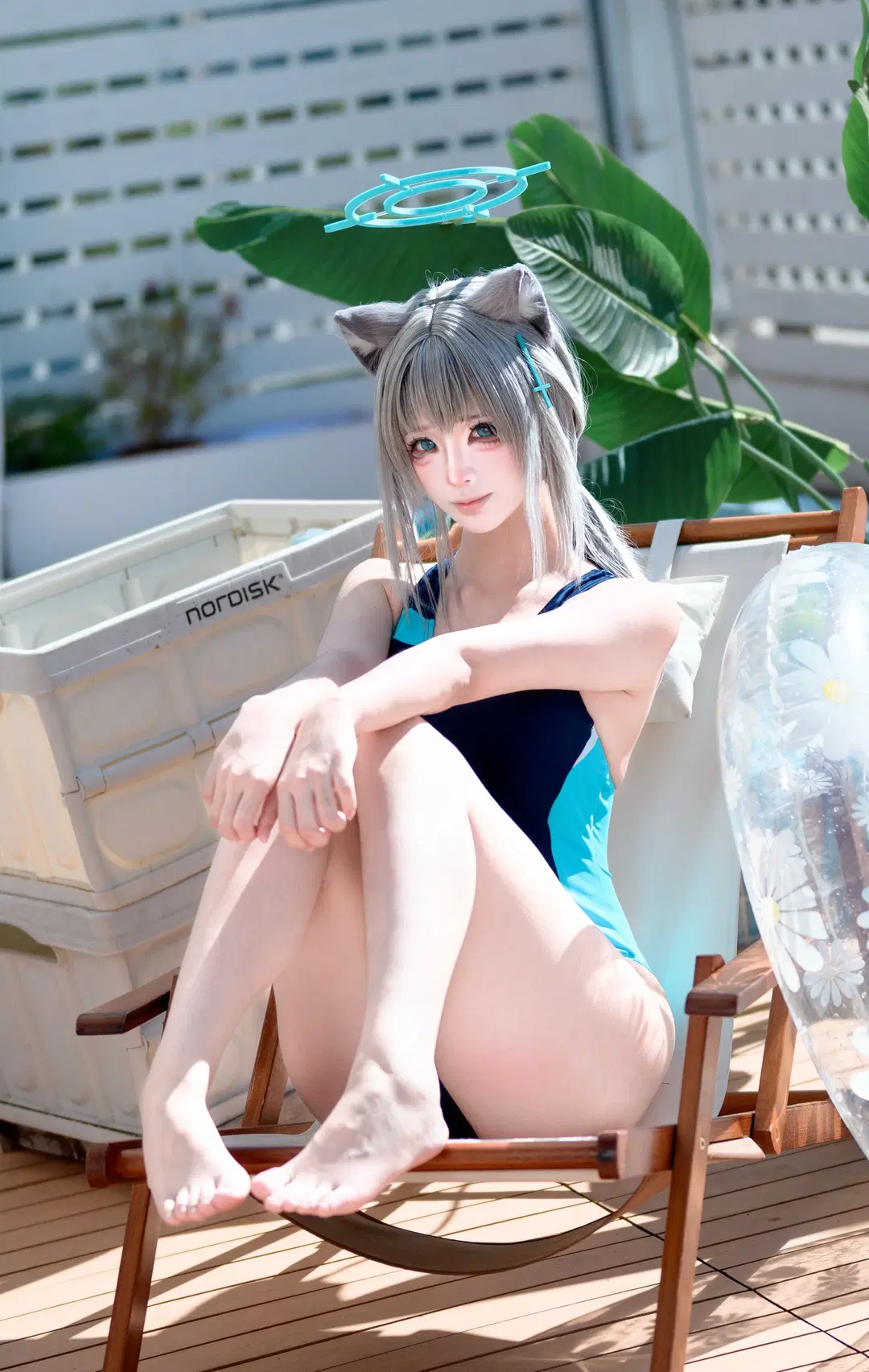 【砂狼シロコ コスプレ】夏のビーチチェアで綴る水着撮影日記 - 咪哦酱 - 2枚目