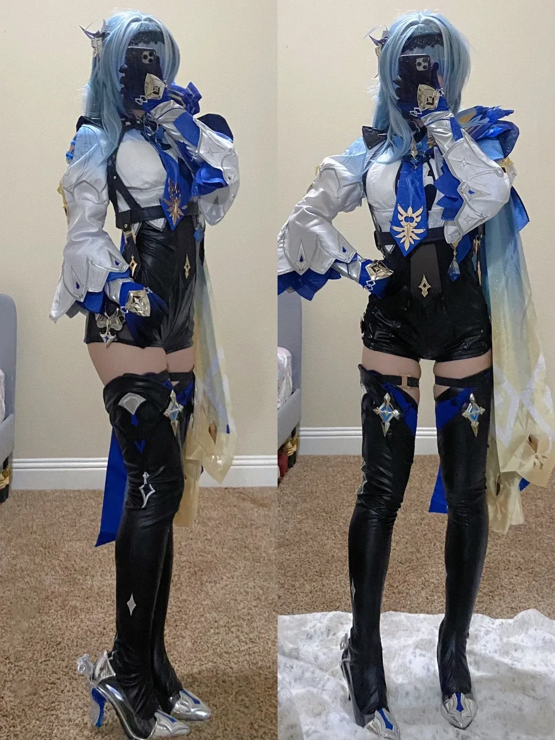 原神, 三分妄想, 优菈cos, 过膝丝袜, cosplay服装测评