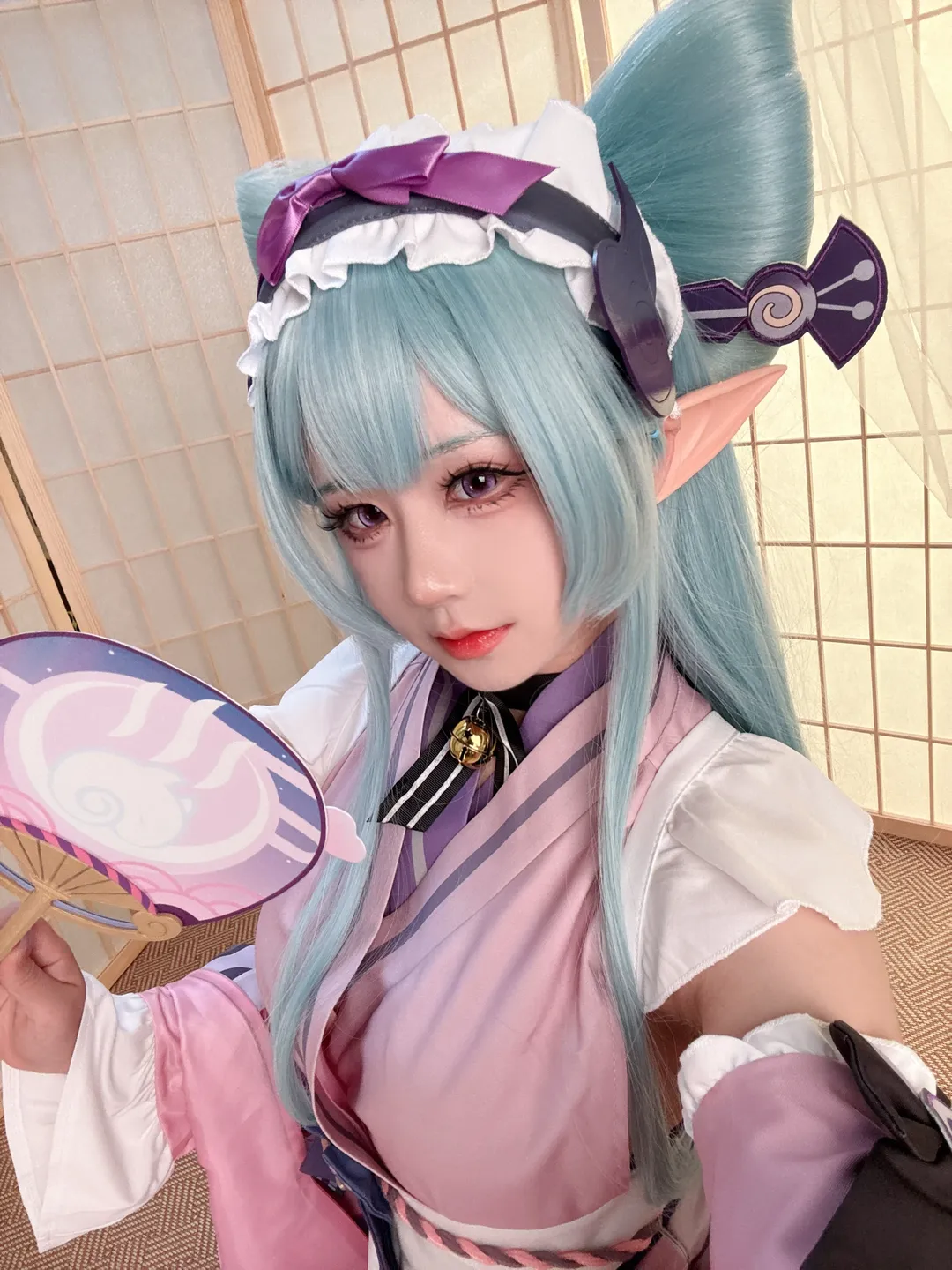 原神, 和风, 精灵耳, 梦见月瑞希cos, 可爱道具