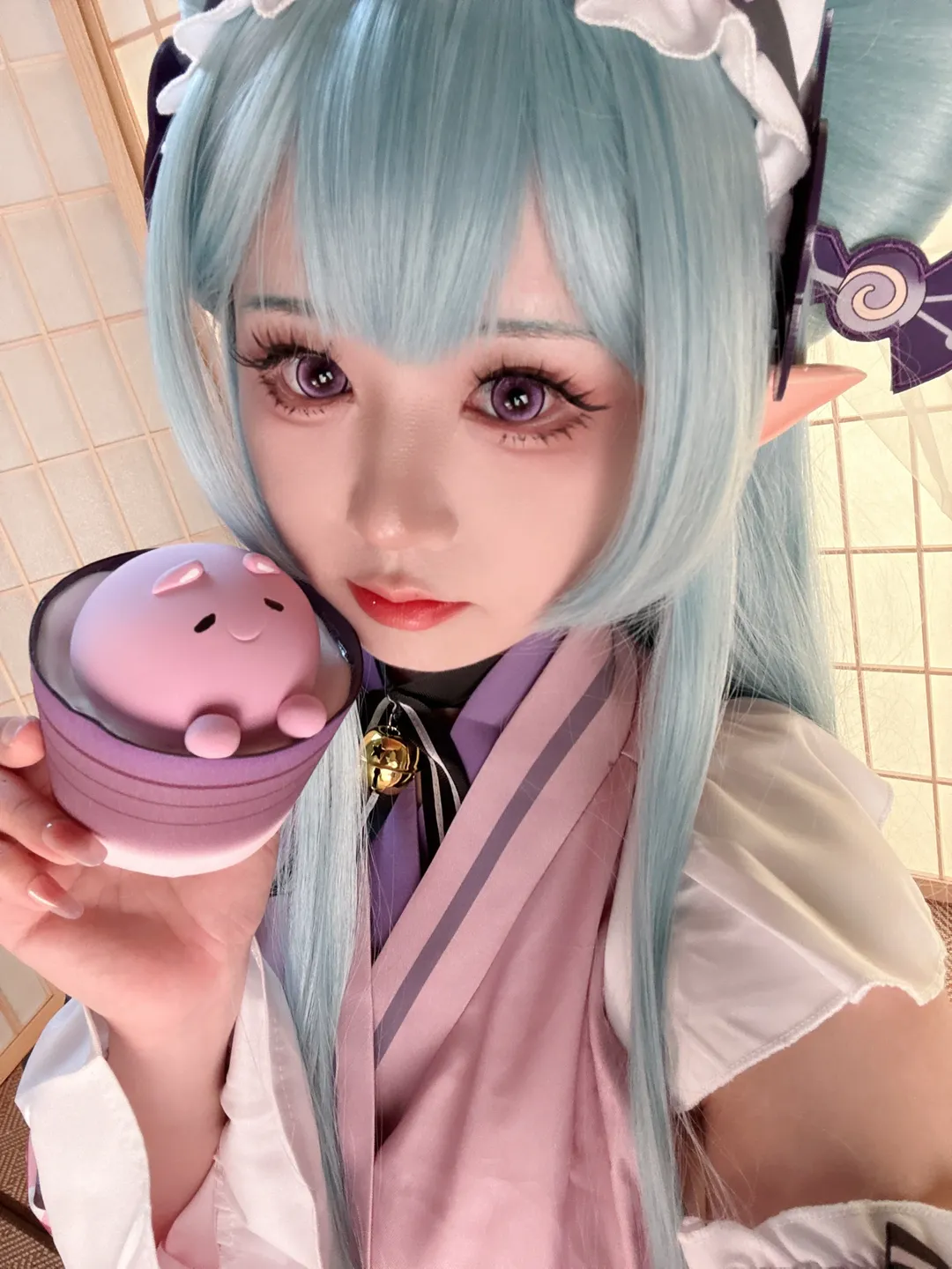 原神, 和风, 精灵耳, 梦见月瑞希cos, 可爱道具 - 第2张