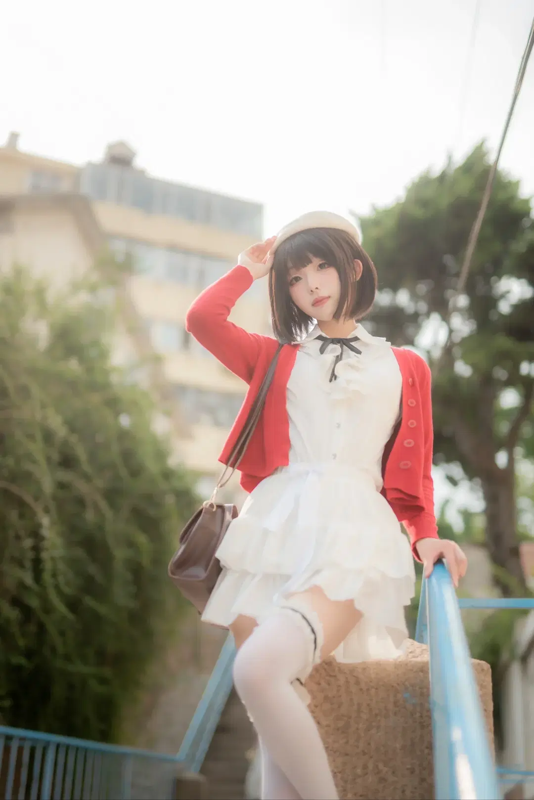 cosplay, 白丝, 加藤惠cos, 路人女主的养成方法, 青岛约拍