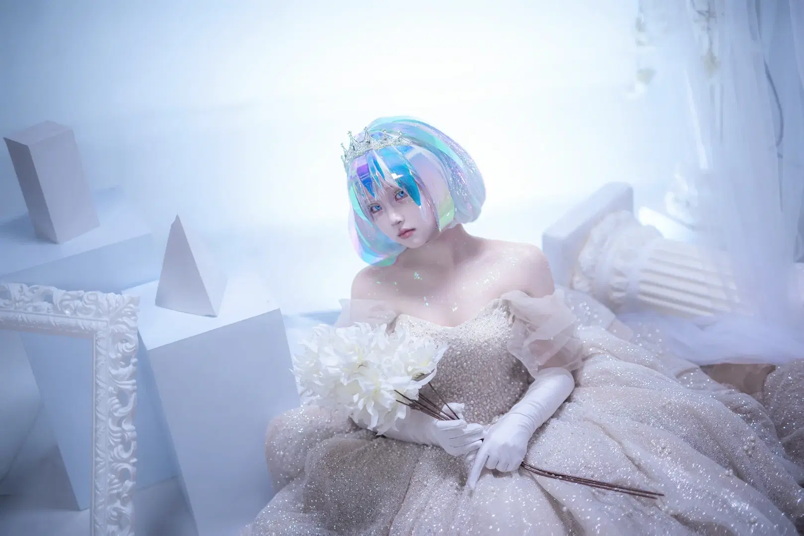 【ダイヤモンド コスプレ】『宝石の国』の輝く結晶、ホログラフィックな光影に佇むダイヤ - mile7758 - 7枚目