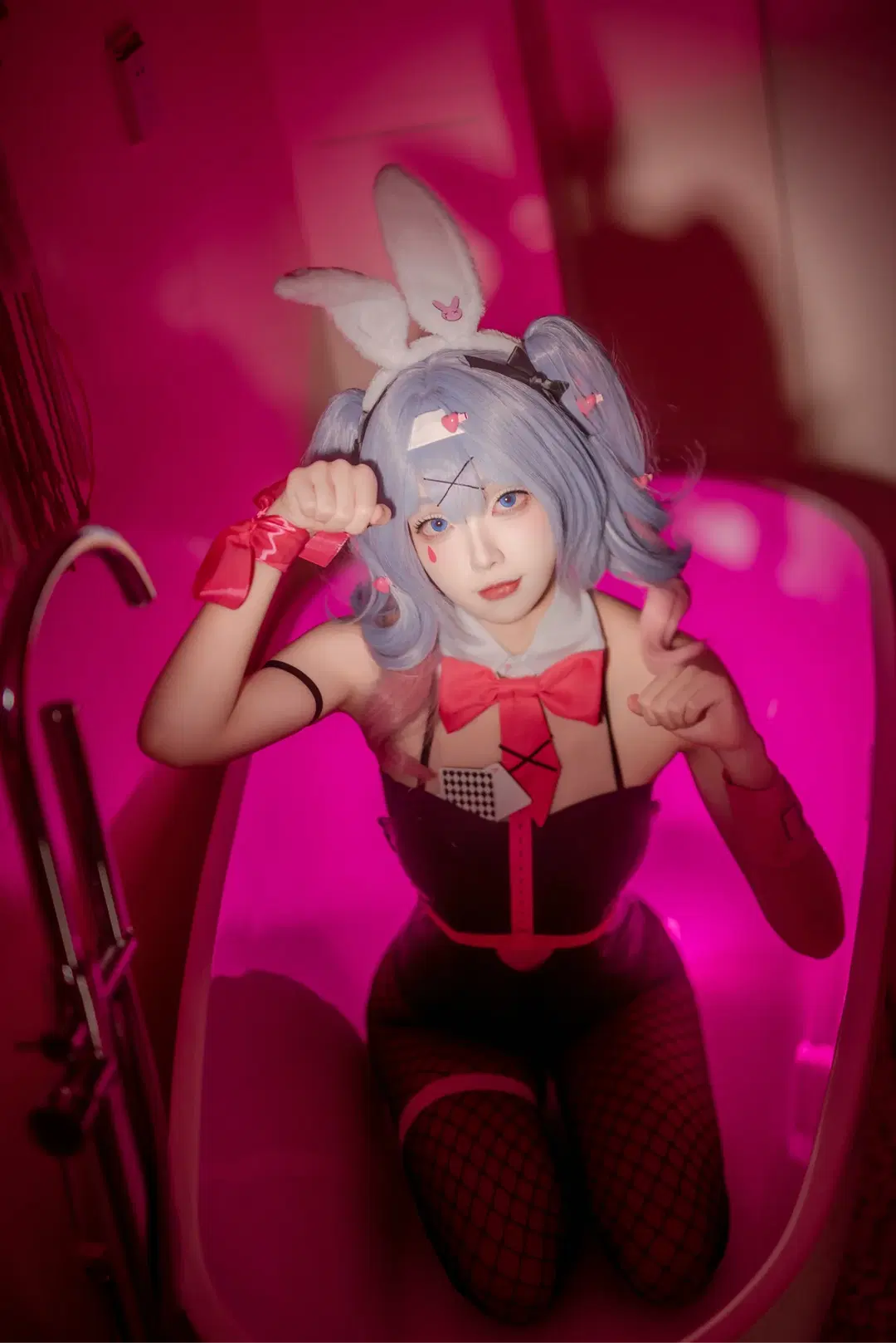 初音未來cos, 兔耳少女, 初音未來兔子洞, 青島cosplay, 漁網襪