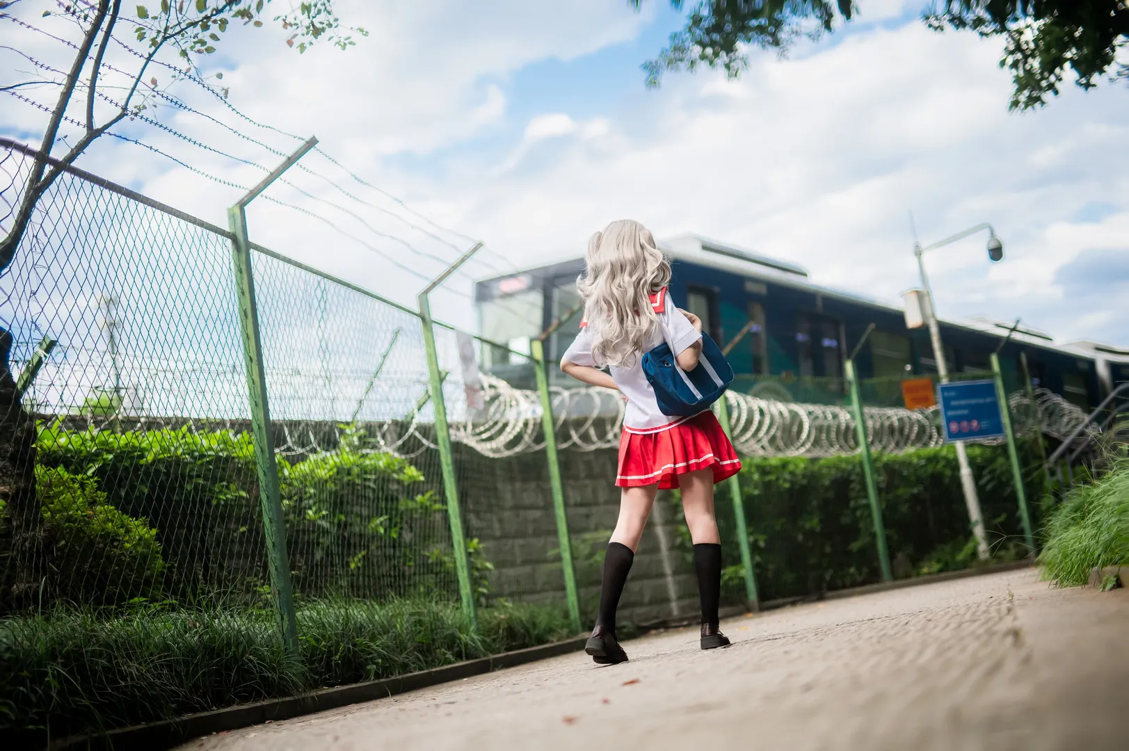 Portrait photography, Chongqing photoshoot booking, Japanese style photography, White tights cosplay, Photography location sharing - Image 15