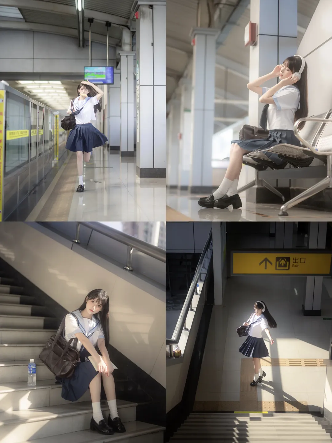 Portrait photography, Chongqing photoshoot booking, Japanese style photography, White tights cosplay, Photography location sharing - Image 2