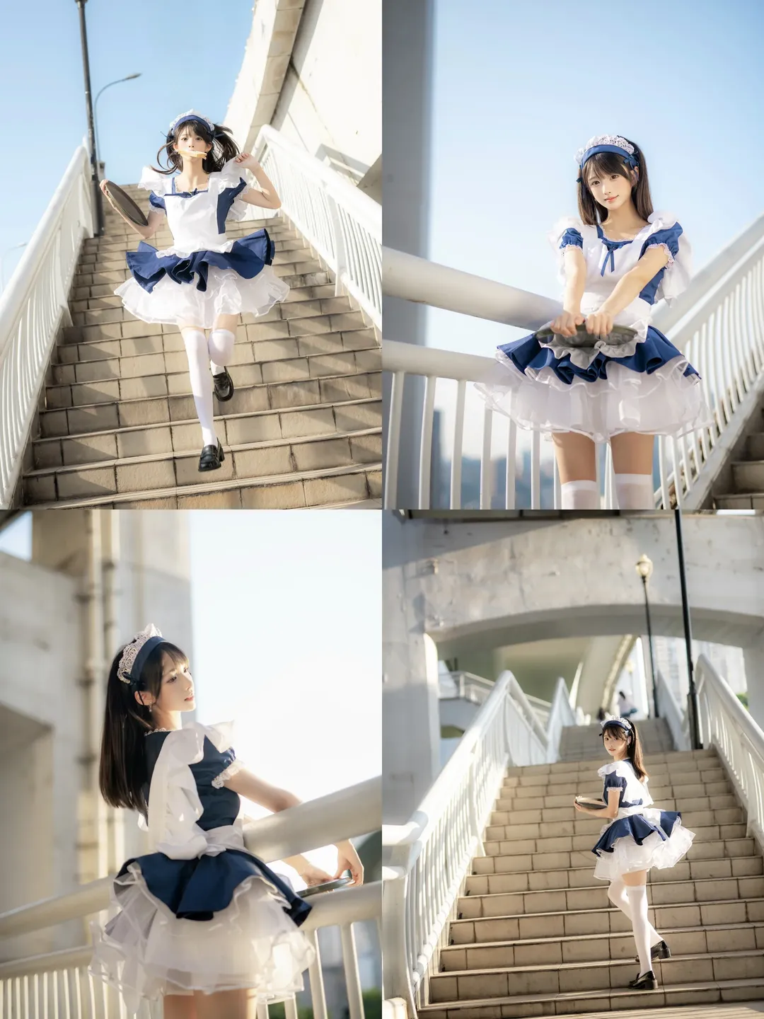 Portrait photography, Chongqing photoshoot booking, Japanese style photography, White tights cosplay, Photography location sharing