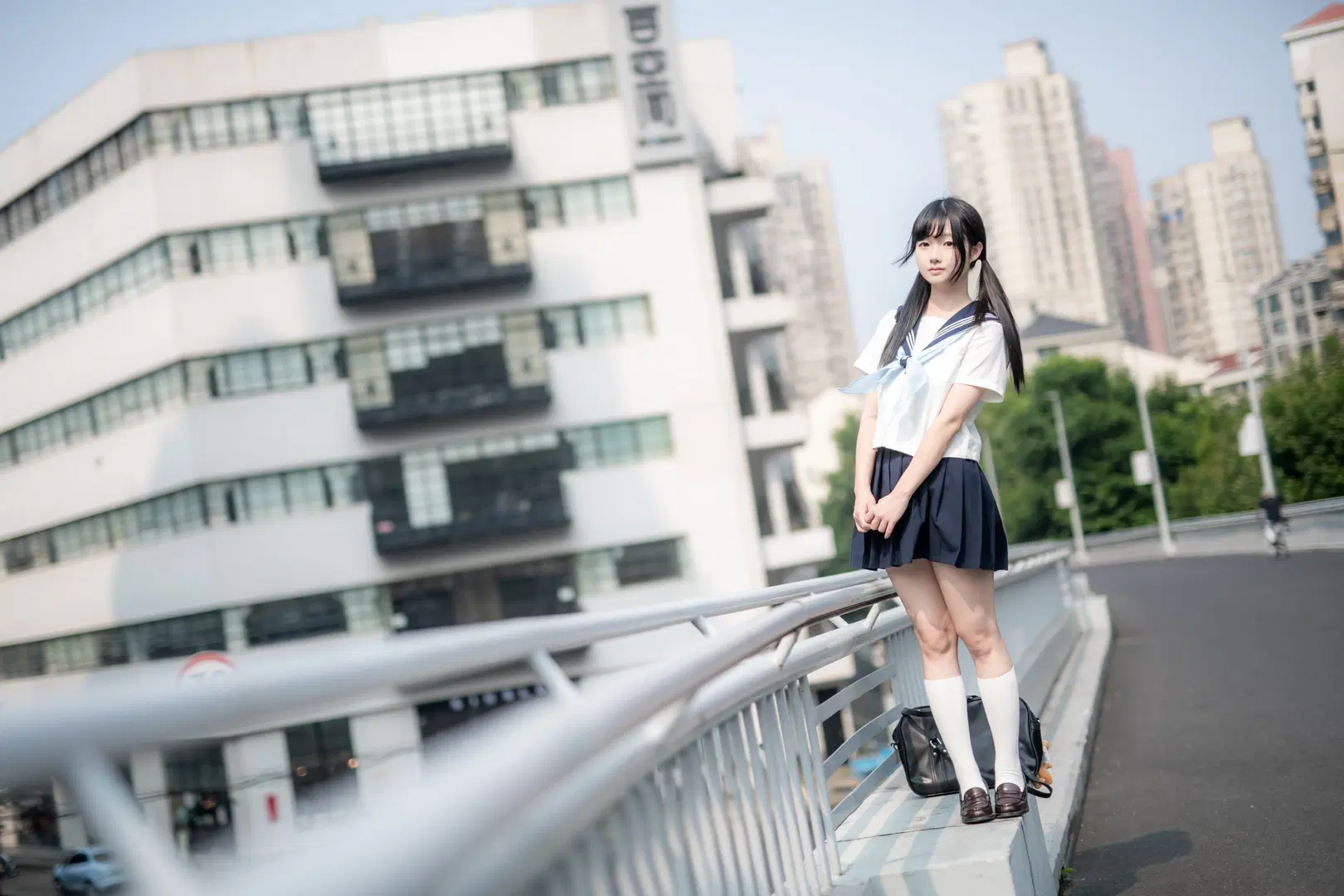 上海的盛夏，日系JK水手服街头写真 - mile7758 - 第3张