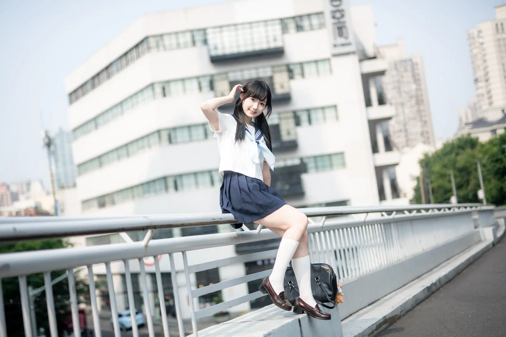上海的盛夏，日系JK水手服街头写真 - mile7758 - 第6张