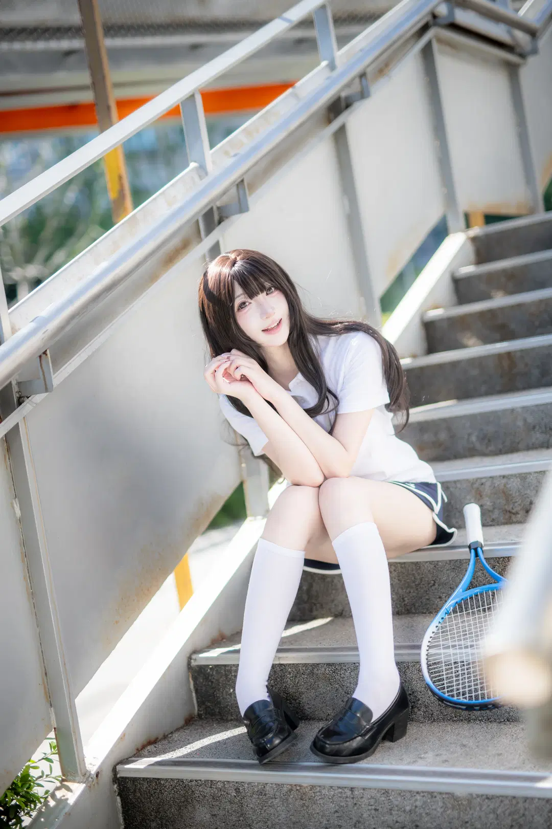 日系运动风网球少女写真 白丝长筒袜的元气感拍摄 - mile7758 - 第7张