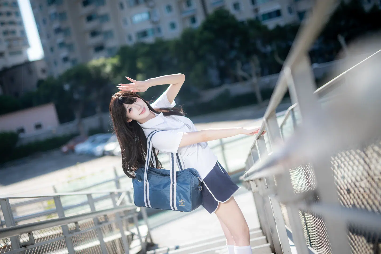 日系运动风网球少女写真 白丝长筒袜的元气感拍摄 - mile7758 - 第8张