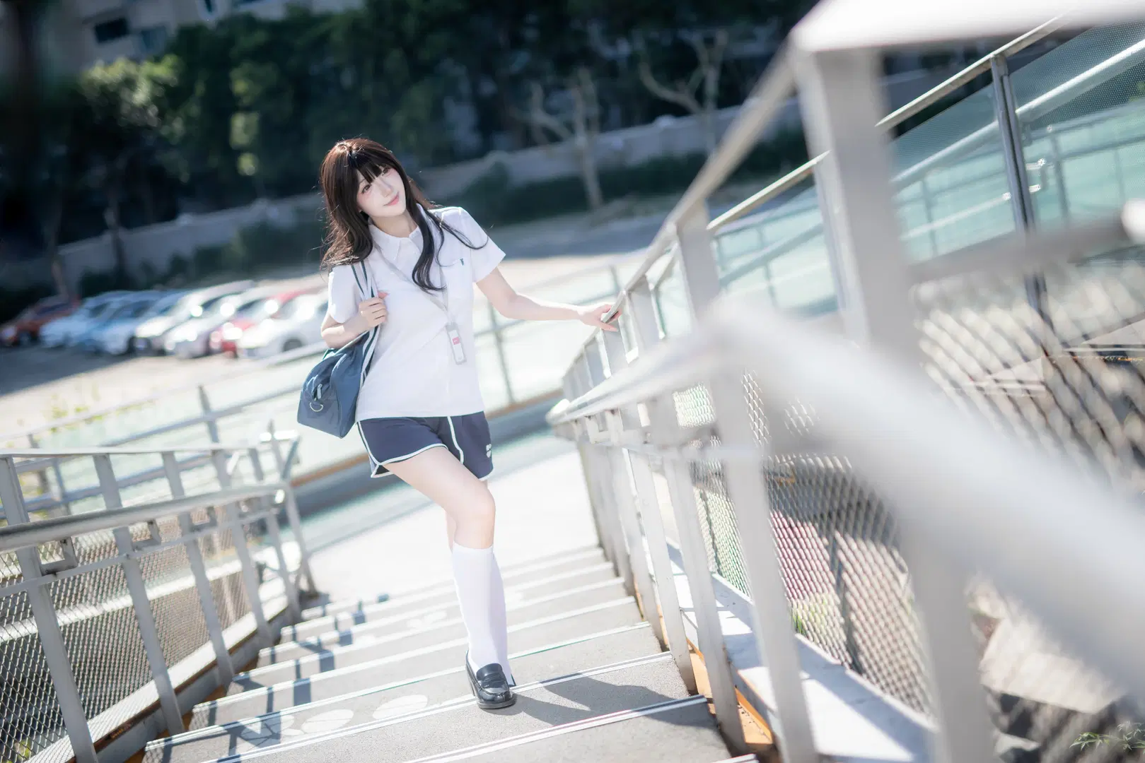 日系运动风网球少女写真 白丝长筒袜的元气感拍摄 - mile7758 - 第9张