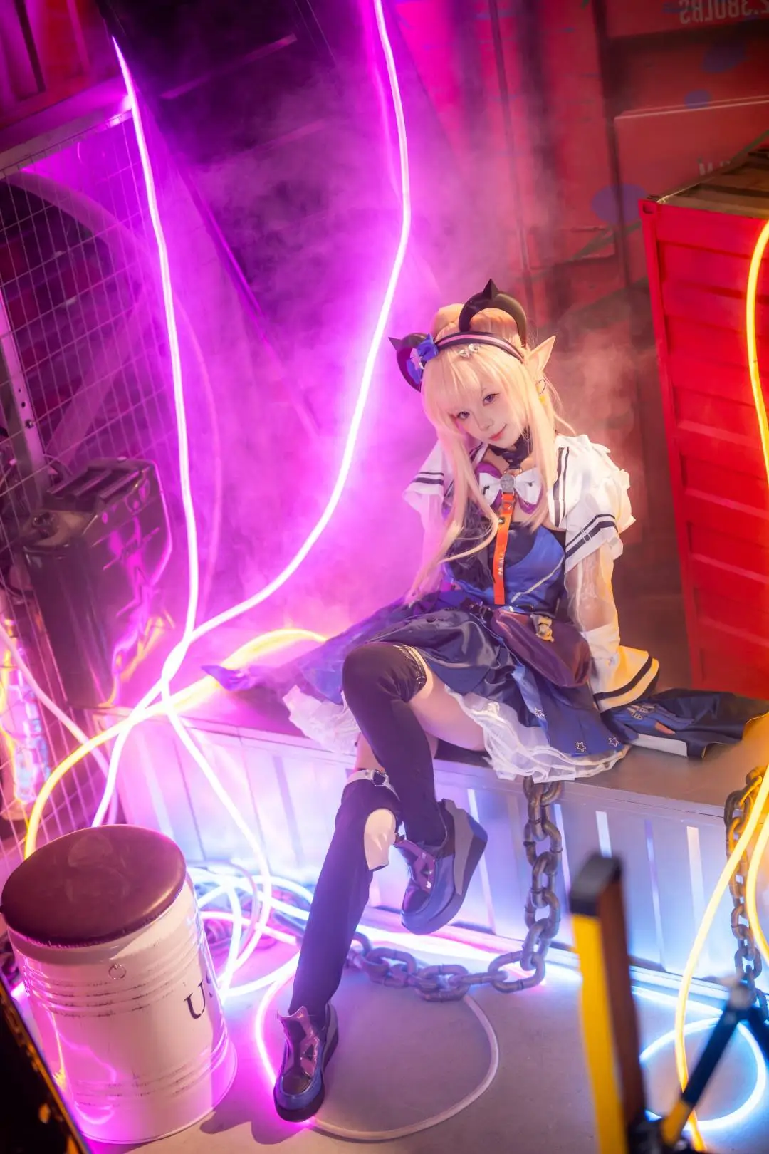 cosplay, 明日方舟終末地, 工業風攝影, 梨諾cos, 腿環絲襪 - 第4張