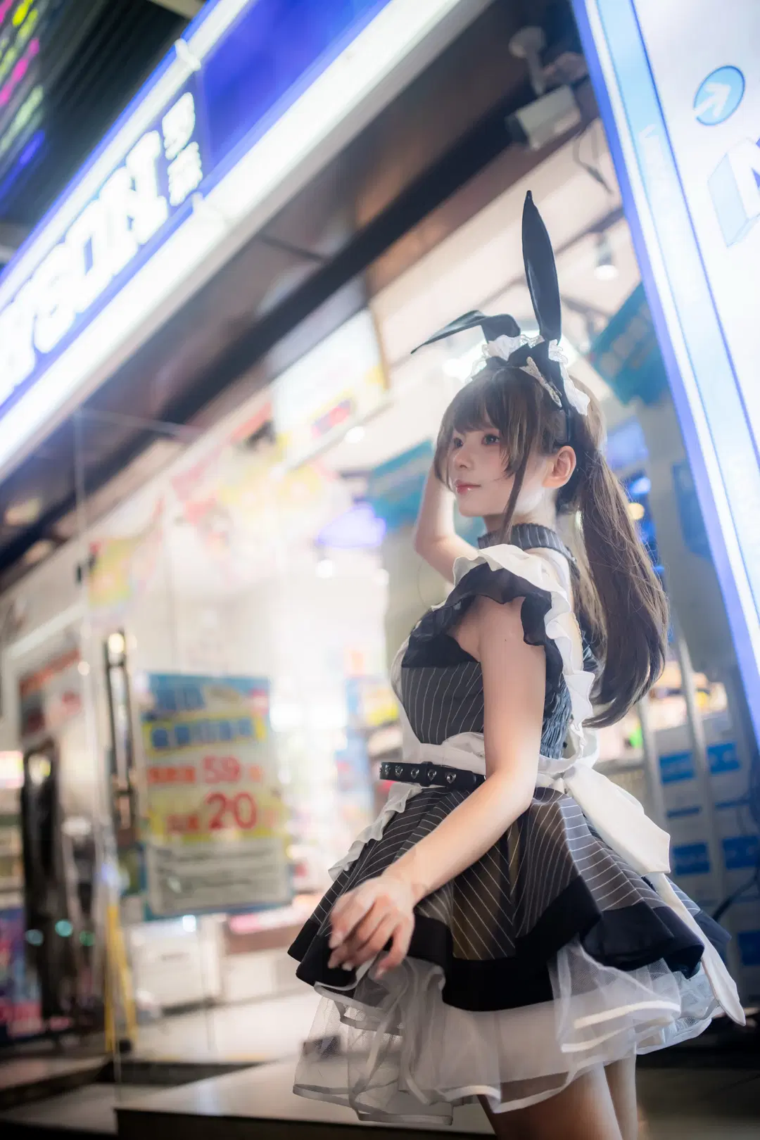 【夜景ポートレート】完全ノーライティングで挑む日本風写真メイド服ストリートスナップ - mile7758 - 7枚目