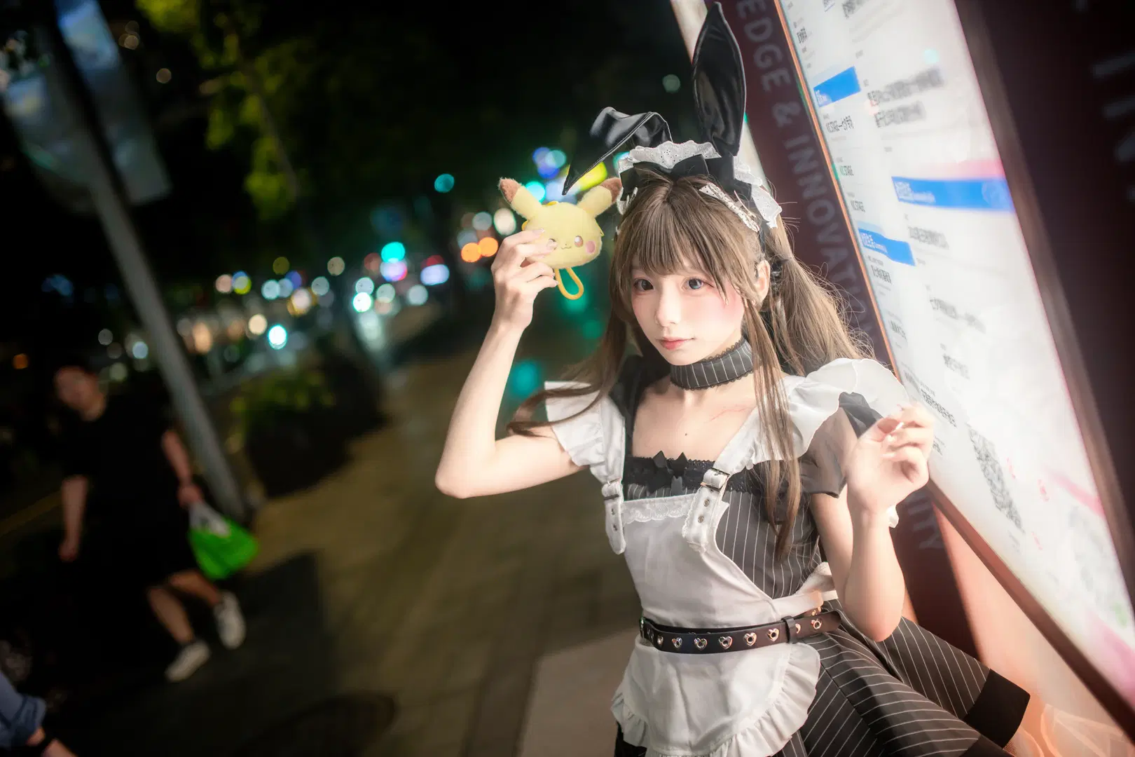 【夜景ポートレート】完全ノーライティングで挑む日本風写真メイド服ストリートスナップ - mile7758 - 8枚目