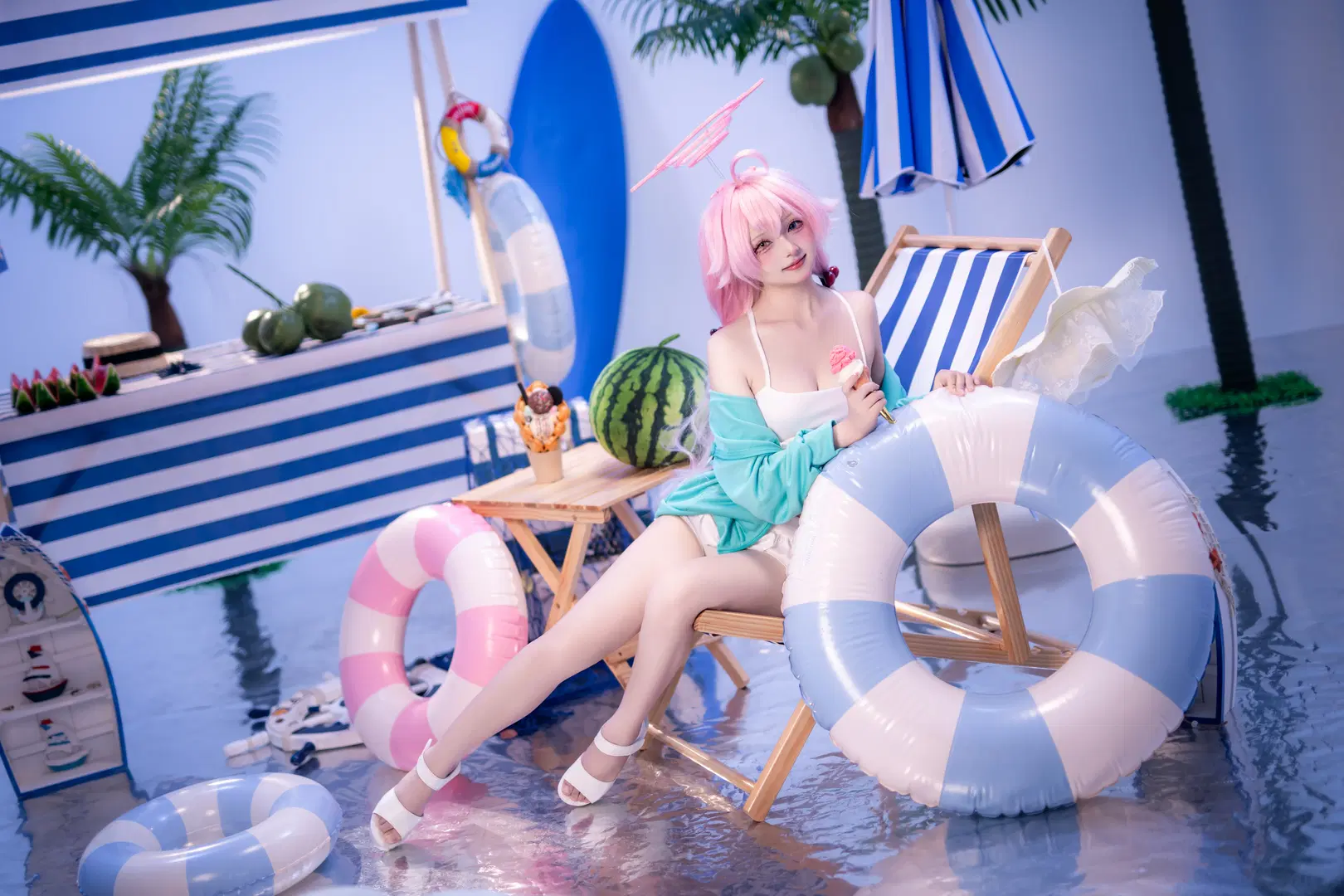 【小鸟游星野cos】蔚蓝档案夏日海滩泳装 - mile7758 - 第3张