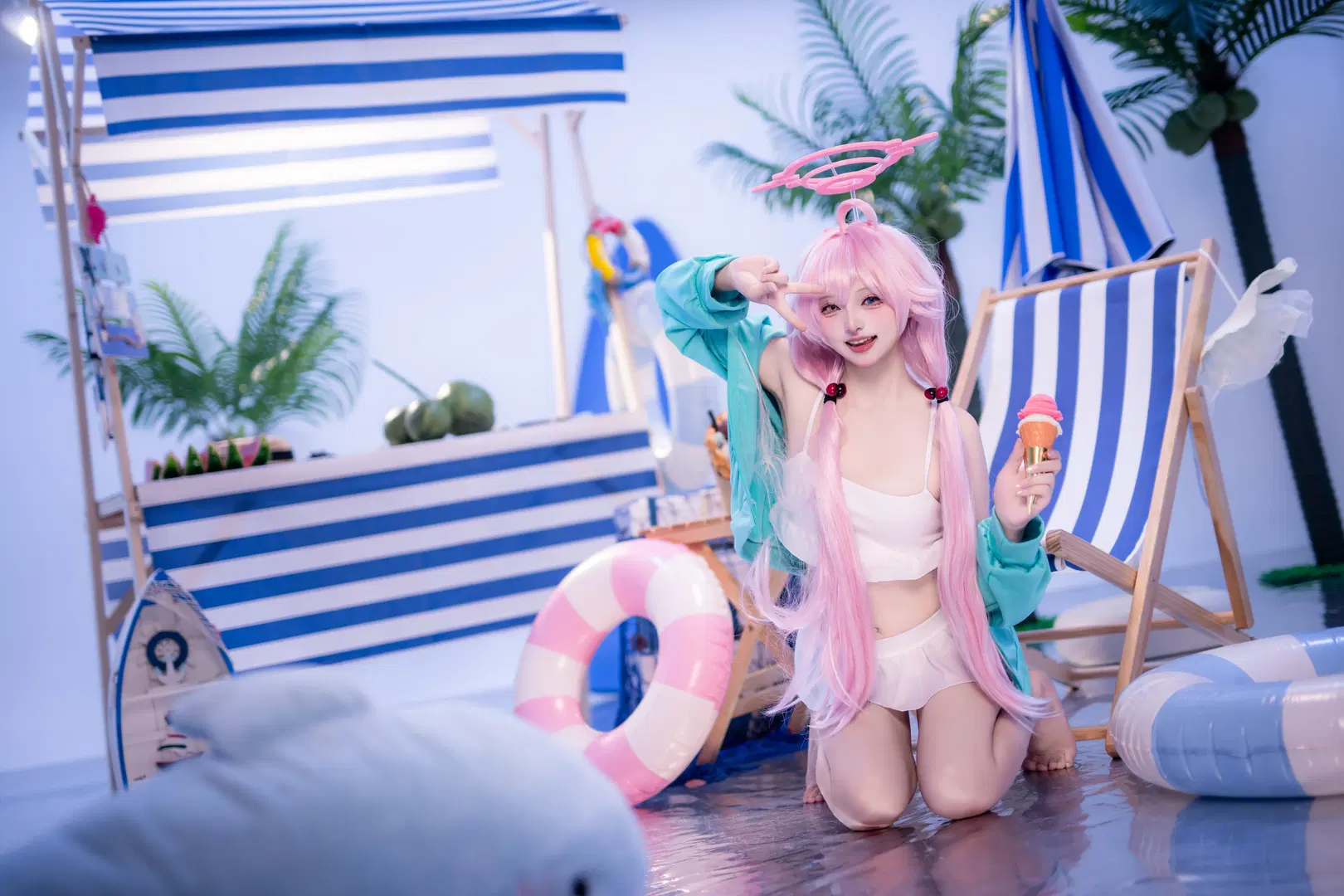 【小鸟游星野cos】蔚蓝档案夏日海滩泳装 - mile7758 - 第4张