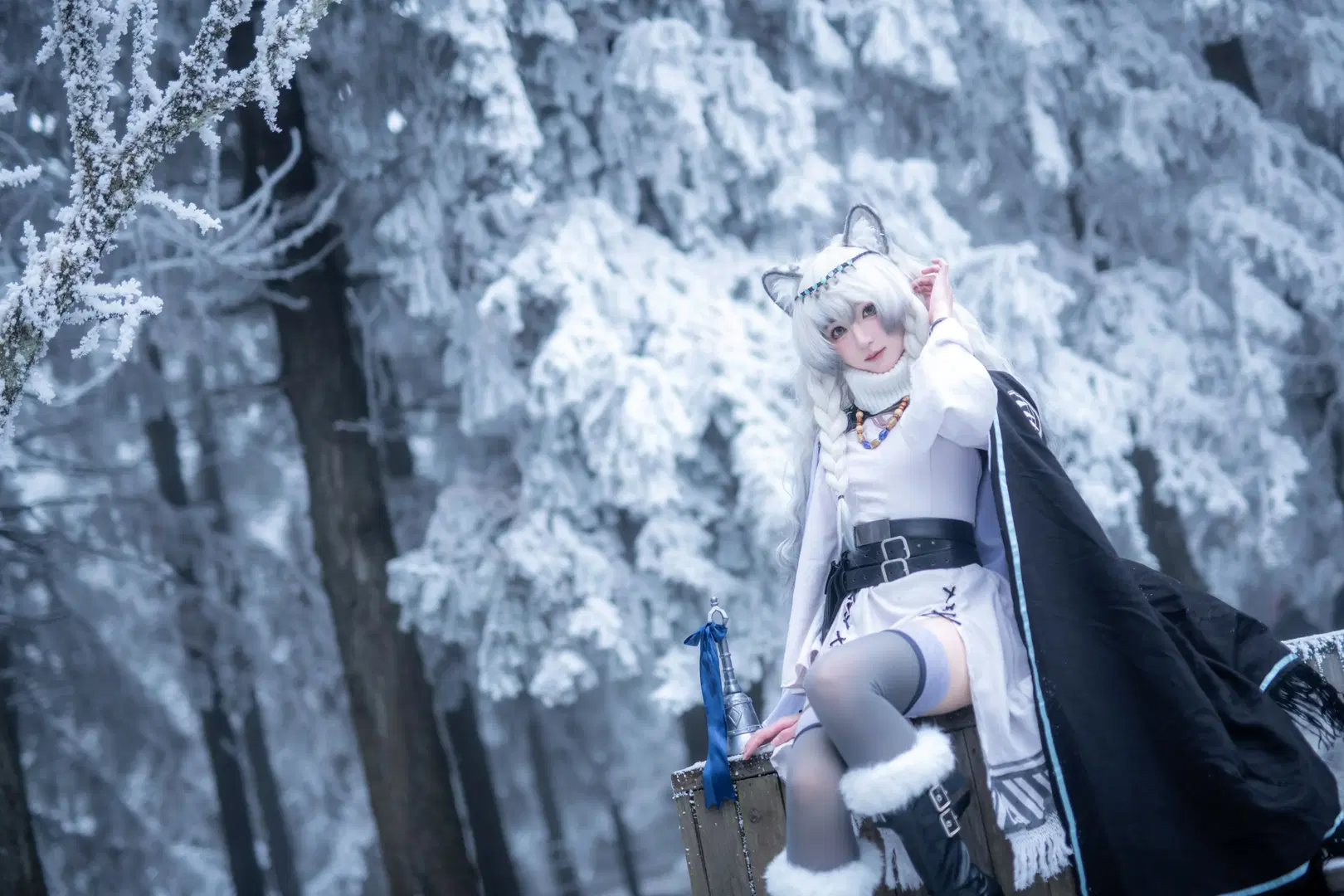 [First Snow cosplay] Arknights Kjerag's Pramanix: Chongqing Snow Scenery Was Incredible by mile7758 - Image 3