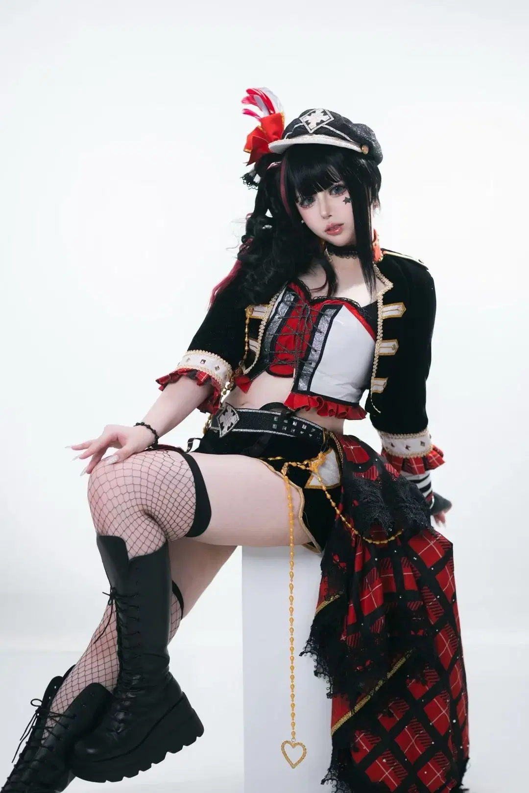 白棚摄影, 网袜, 黑泽黛雅cos, LoveLive!Sunshine!!, 朋克摇滚