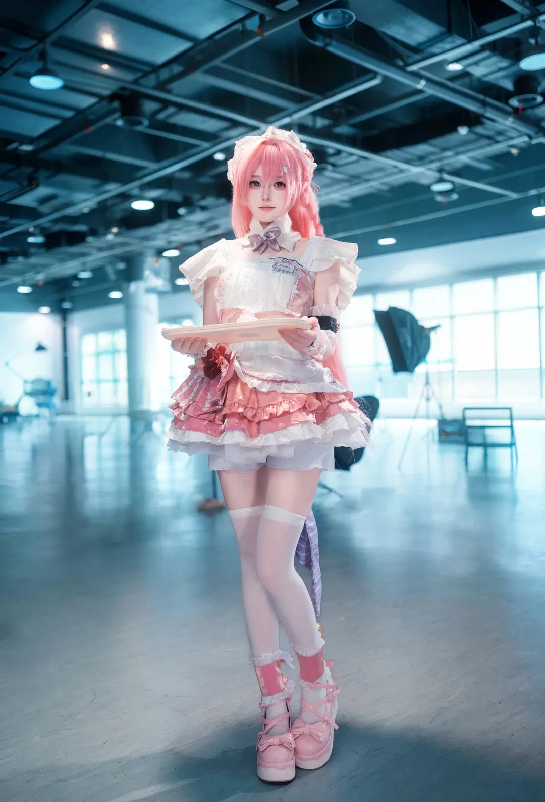 cosplay, 女僕裝, 白絲, 勝利女神, 桃樂絲cos