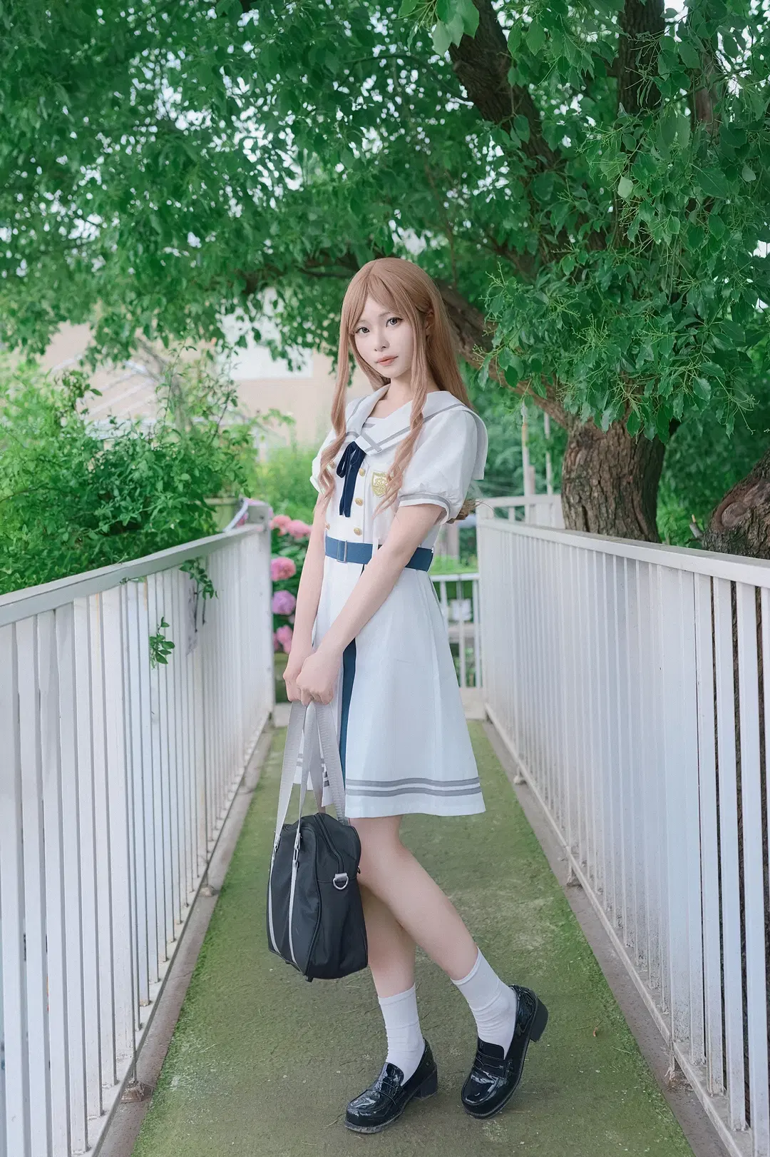 白丝, 长崎素世cos, MyGO, 绣球花摄影, 日系制服