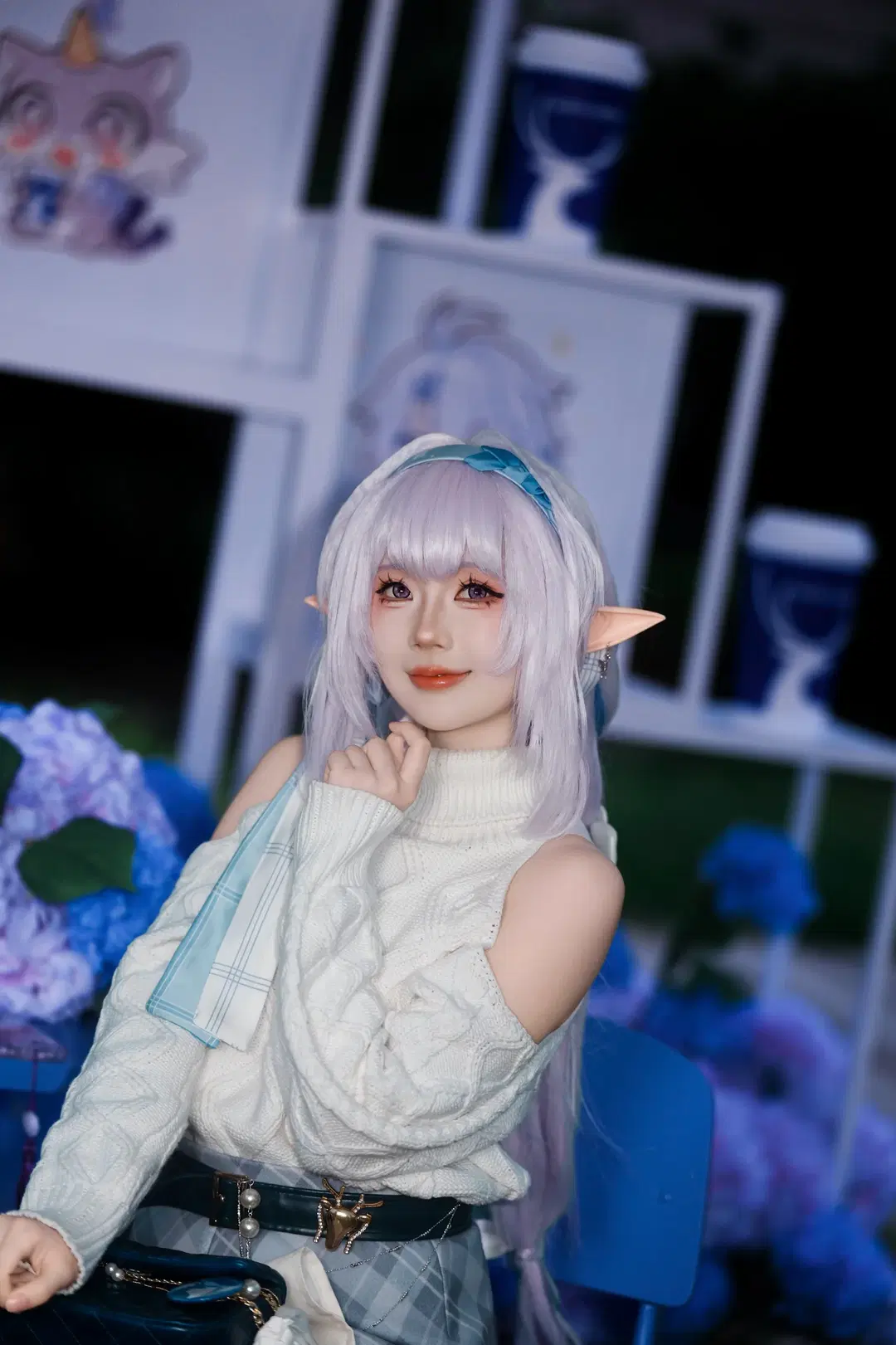 【遐蝶cos】藍調花海里的溫婉純真，夜景下的遐蝶時光 - 浅陌 - 第8張
