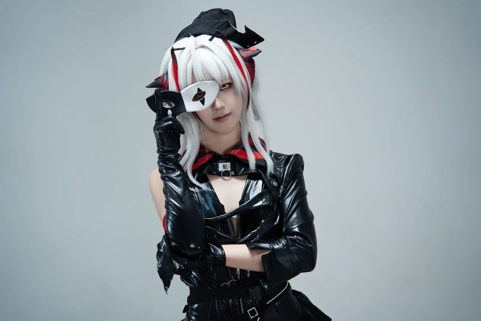 【Wishadel cosplay】Arknights: Phantom Thief Weishen White Studio Photography (Black stockings) by 硫酸铅沉淀（想拍正片版 - Image 10