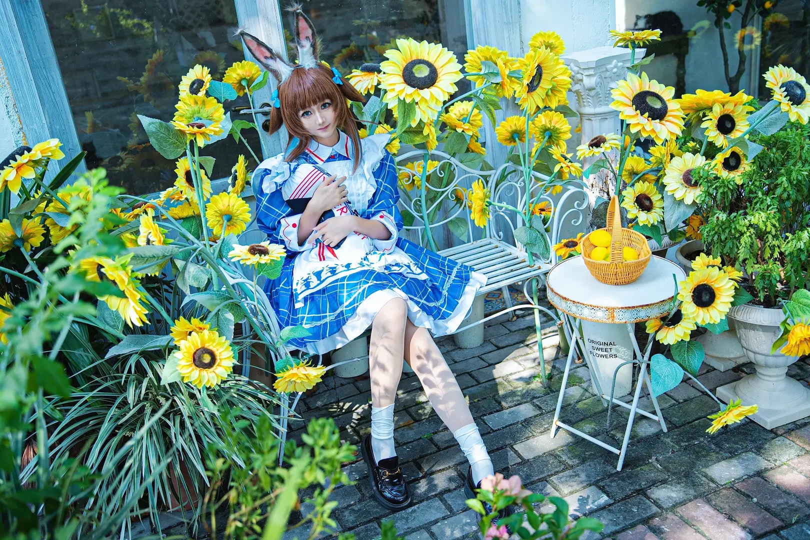【阿米婭cos】明日方舟向日葵花園裡的鞦韆少女 - 硫酸铅沉淀（想拍正片版 - 第3張