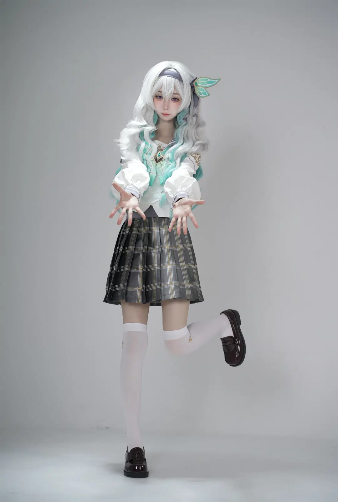 【流萤cos】崩坏星穹铁道流萤JK制服第二弹 - 硫酸铅沉淀（想拍正片版 - 第2张