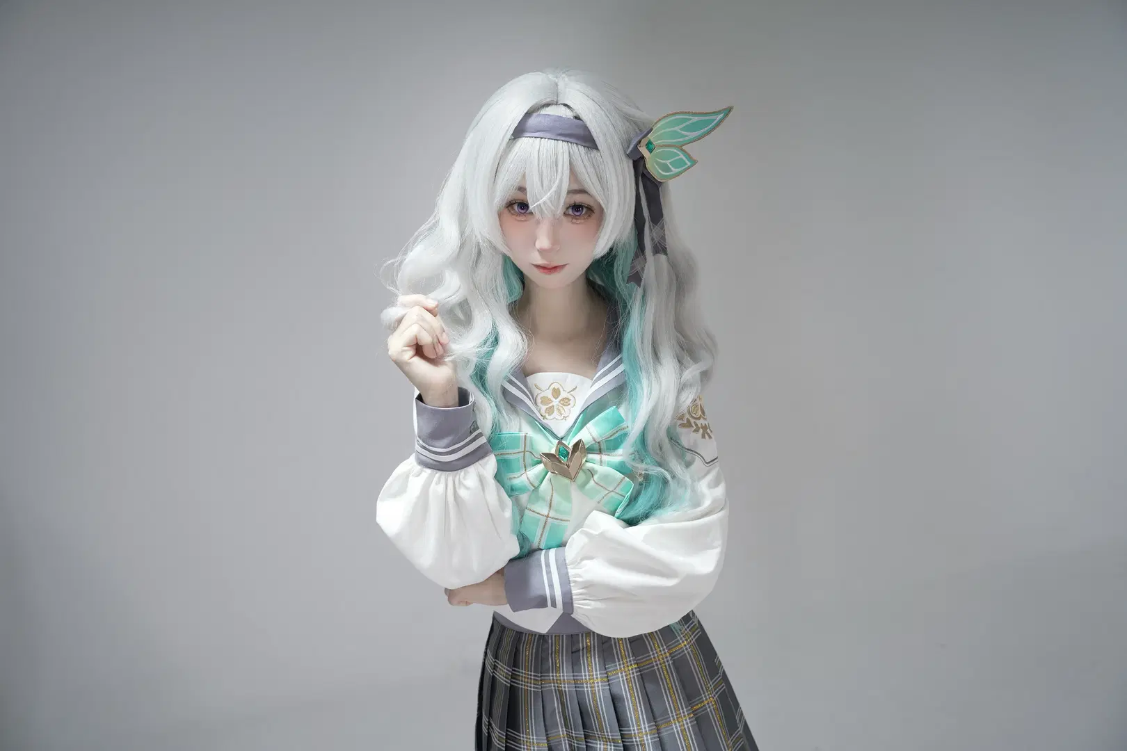 【流萤cos】崩坏星穹铁道流萤JK制服第二弹 - 硫酸铅沉淀（想拍正片版 - 第5张