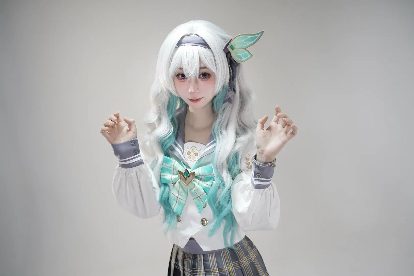 [Firefly cosplay] Honkai: Star Rail Firefly JK Uniform Photoshoot Records by 硫酸铅沉淀（想拍正片版 - Image 10