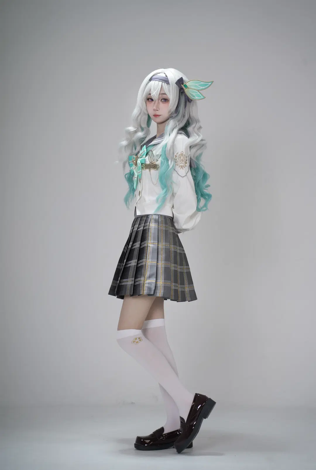 [Firefly cosplay] Honkai: Star Rail Firefly JK Uniform Photoshoot Records by 硫酸铅沉淀（想拍正片版 - Image 2