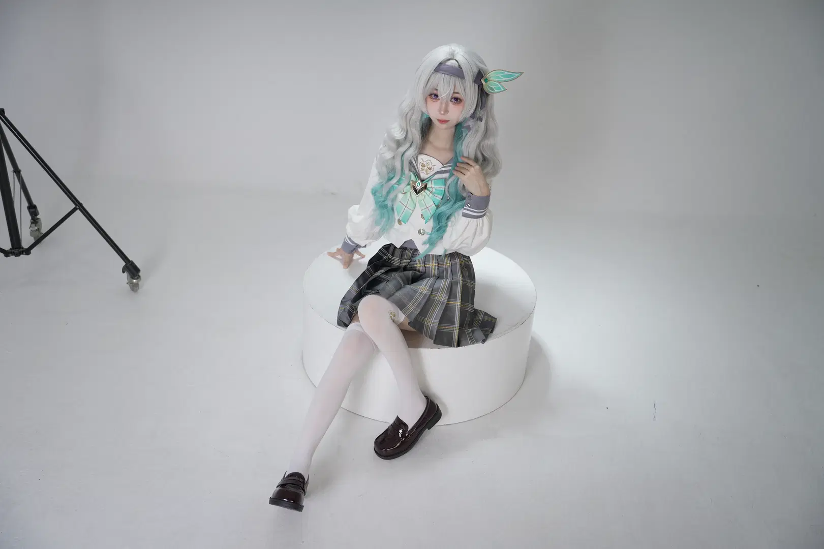 [Firefly cosplay] Honkai: Star Rail Firefly JK Uniform Photoshoot Records by 硫酸铅沉淀（想拍正片版 - Image 6