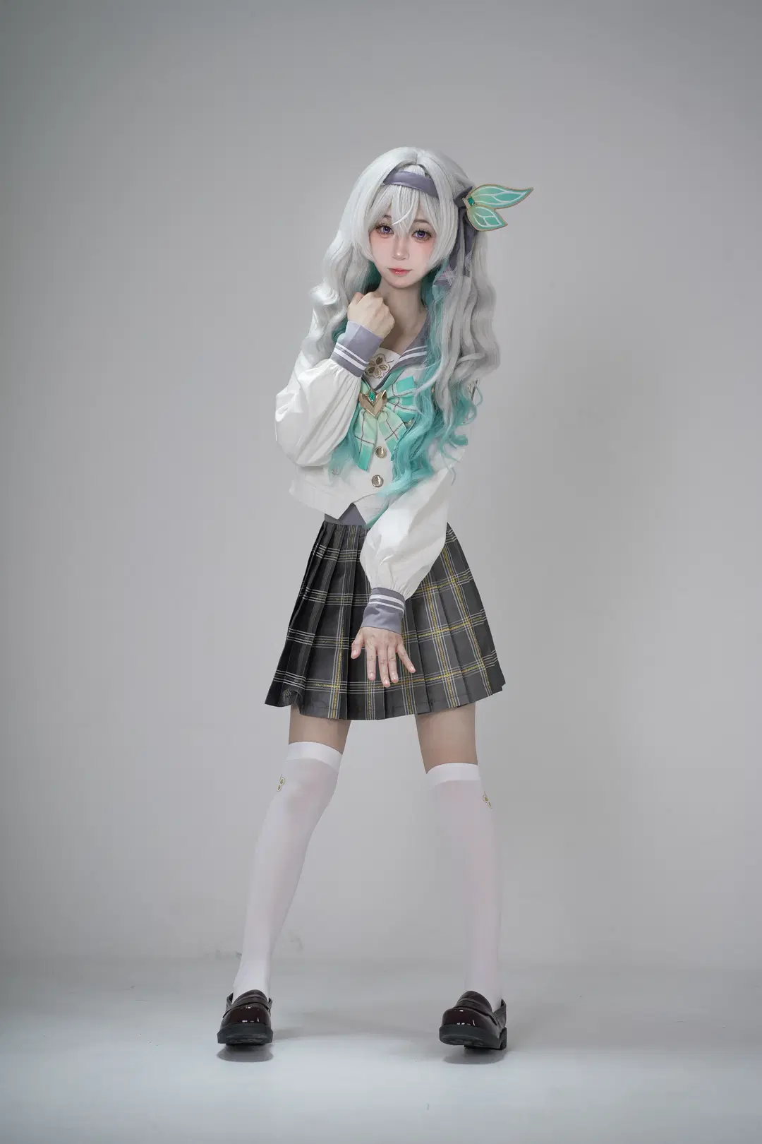 [Firefly cosplay] Honkai: Star Rail Firefly JK Uniform Photoshoot Records by 硫酸铅沉淀（想拍正片版 - Image 7