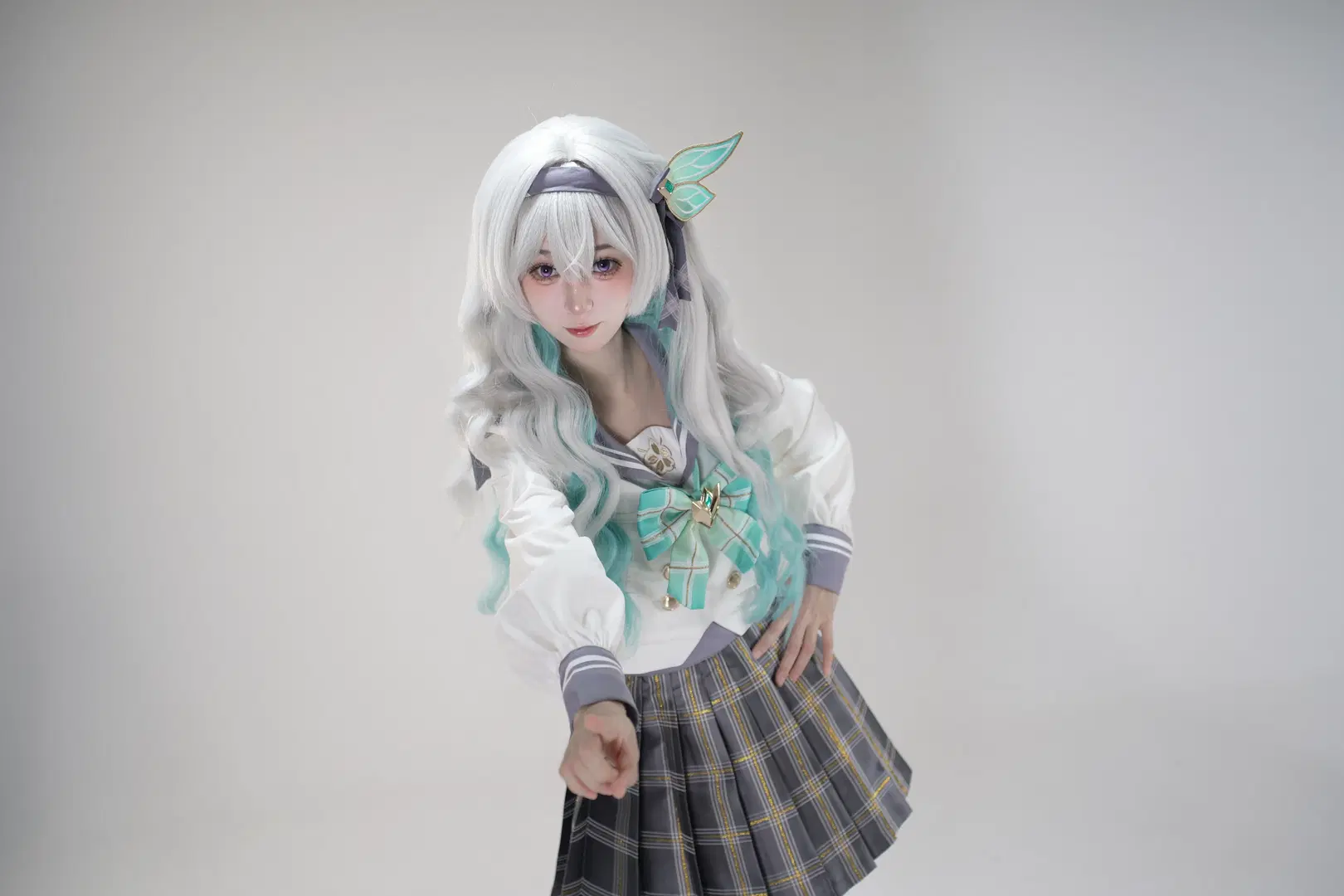 [Firefly cosplay] Honkai: Star Rail Firefly JK Uniform Photoshoot Records by 硫酸铅沉淀（想拍正片版 - Image 8