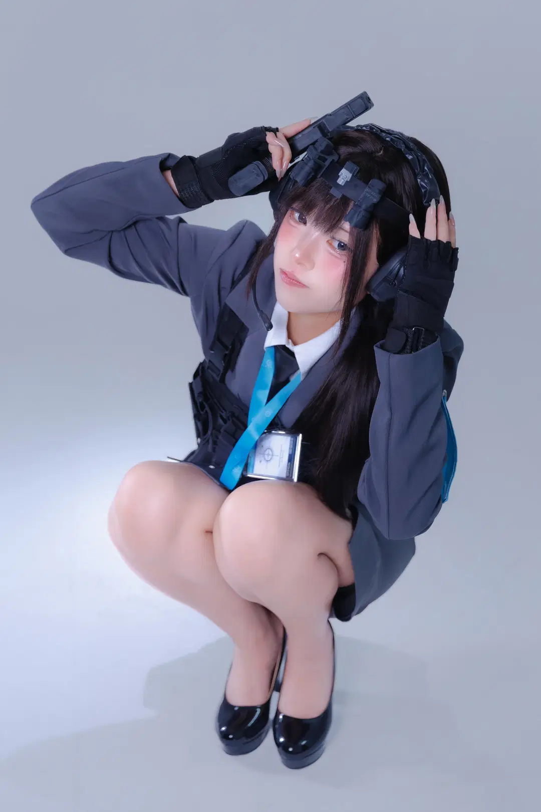 蔚蓝档案, 战术风, 黑长直, 枪械道具, 女sensei cos