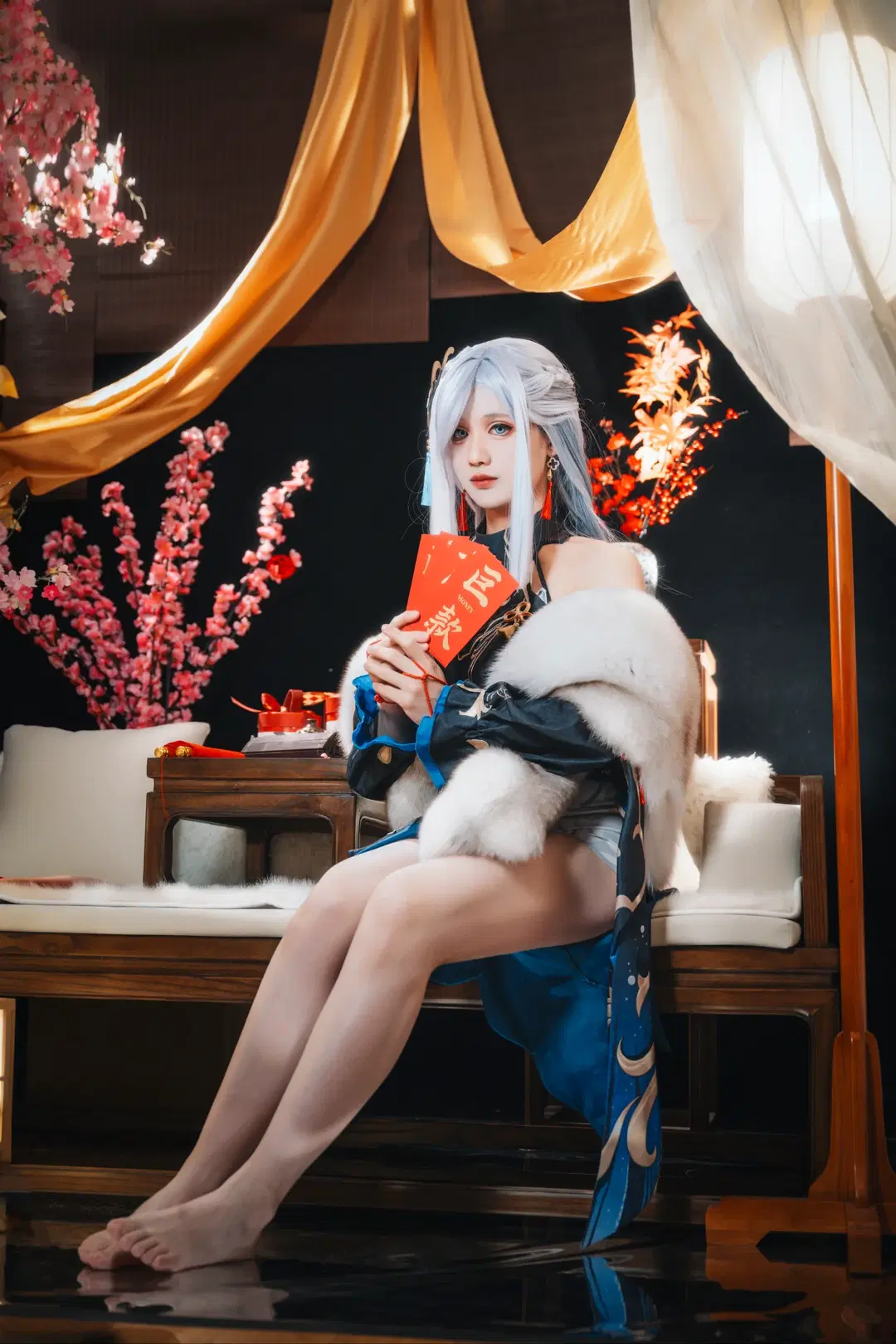 Genshin Impact, Lantern Rite, Shenhe cosplay, Traditional Chinese style cosplay, New Year outfit