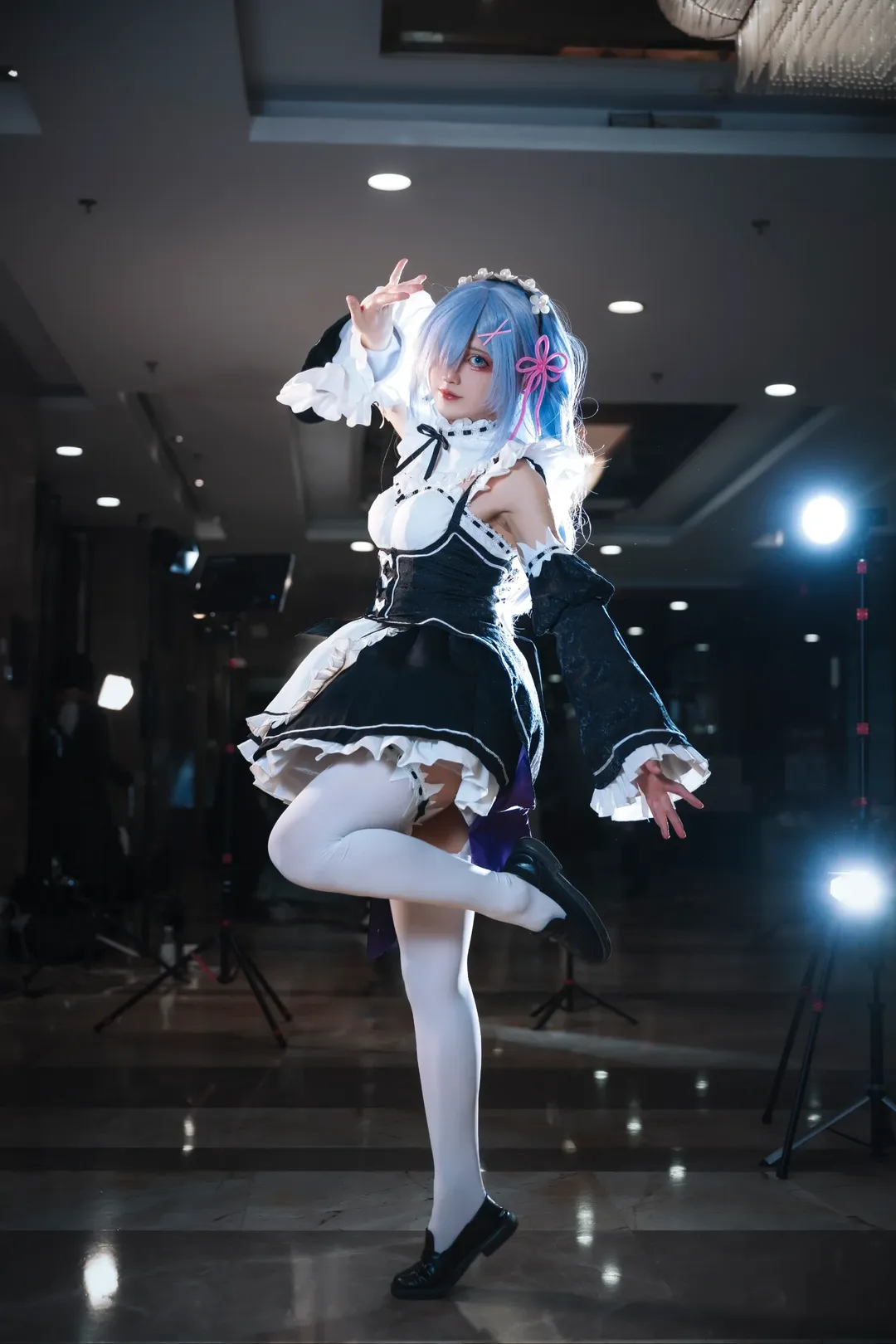 女仆装, 从零开始的异世界生活, 白丝, cosplay摄影, 雷姆cos - 第1张