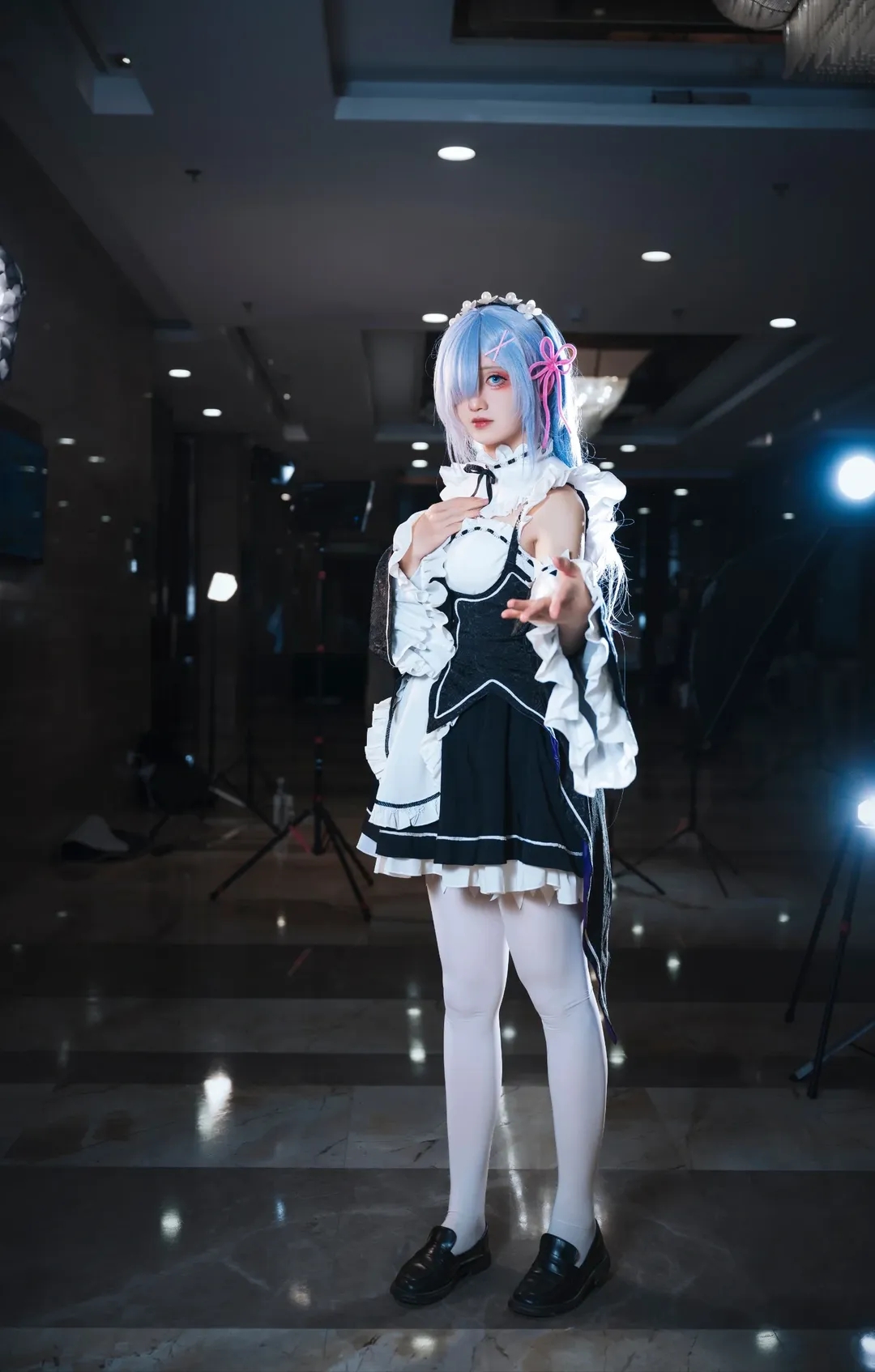 女仆装, 从零开始的异世界生活, 白丝, cosplay摄影, 雷姆cos - 第9张