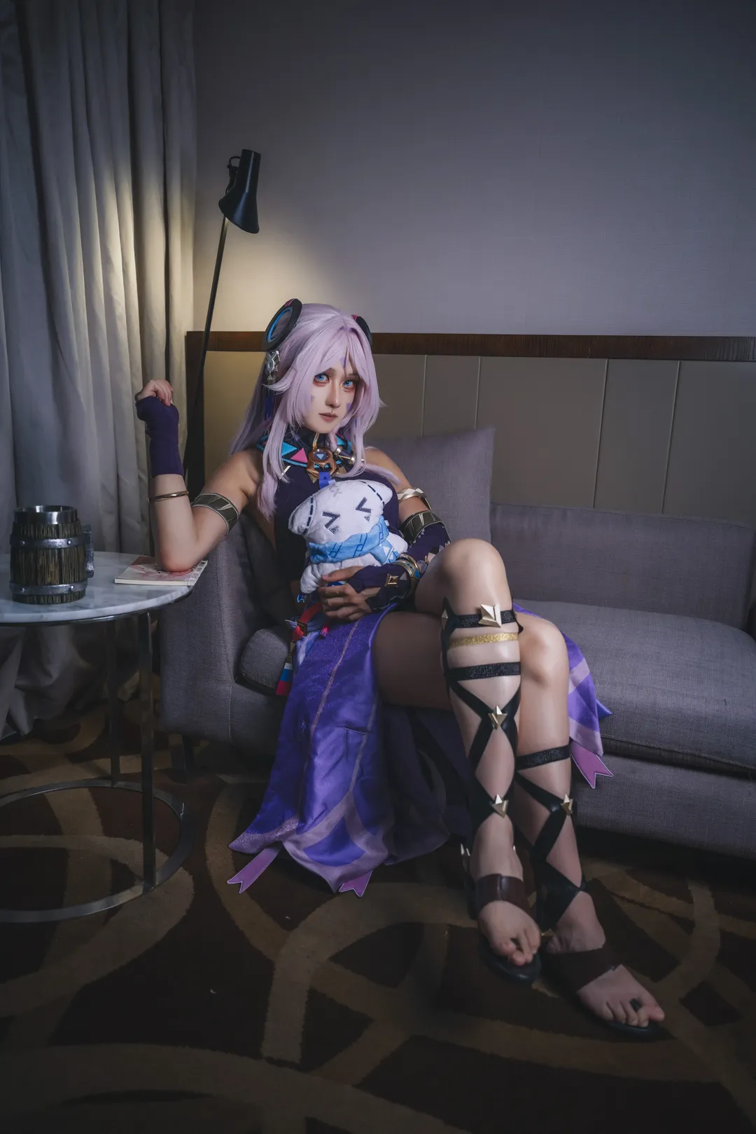 原神, cosplay, 茜特菈莉cos, 夜景摄影, 绑带