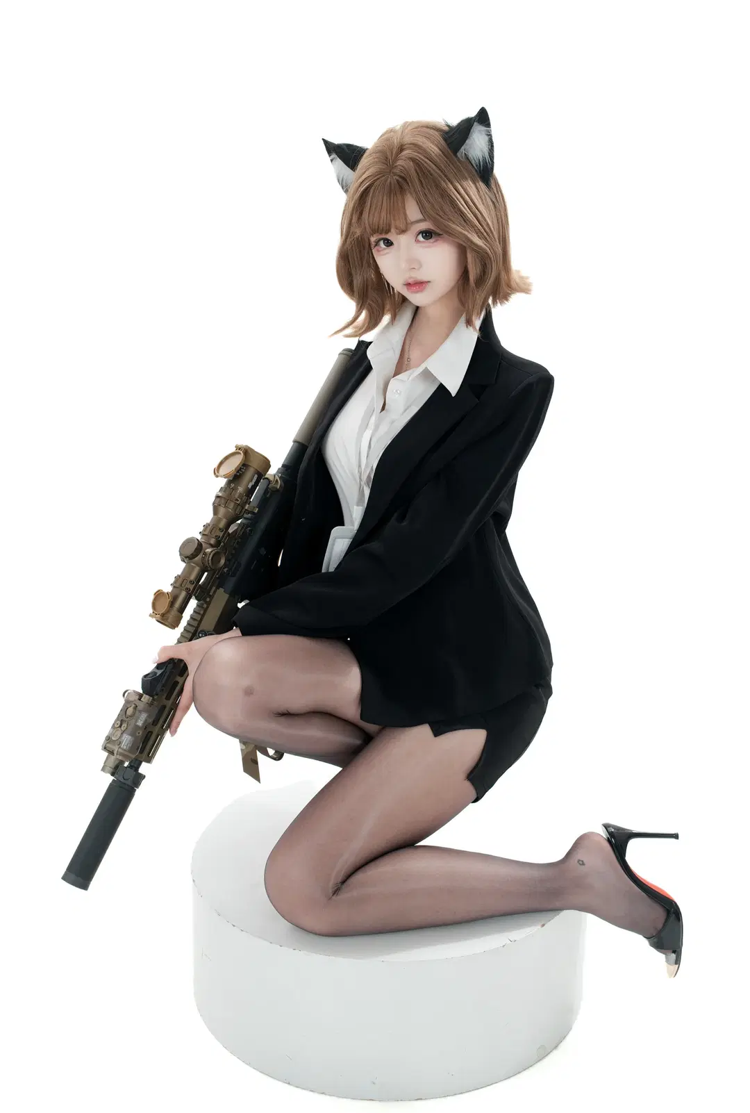 cosplay, 黑絲, 白棚攝影, 戰術娘, 戰術OL