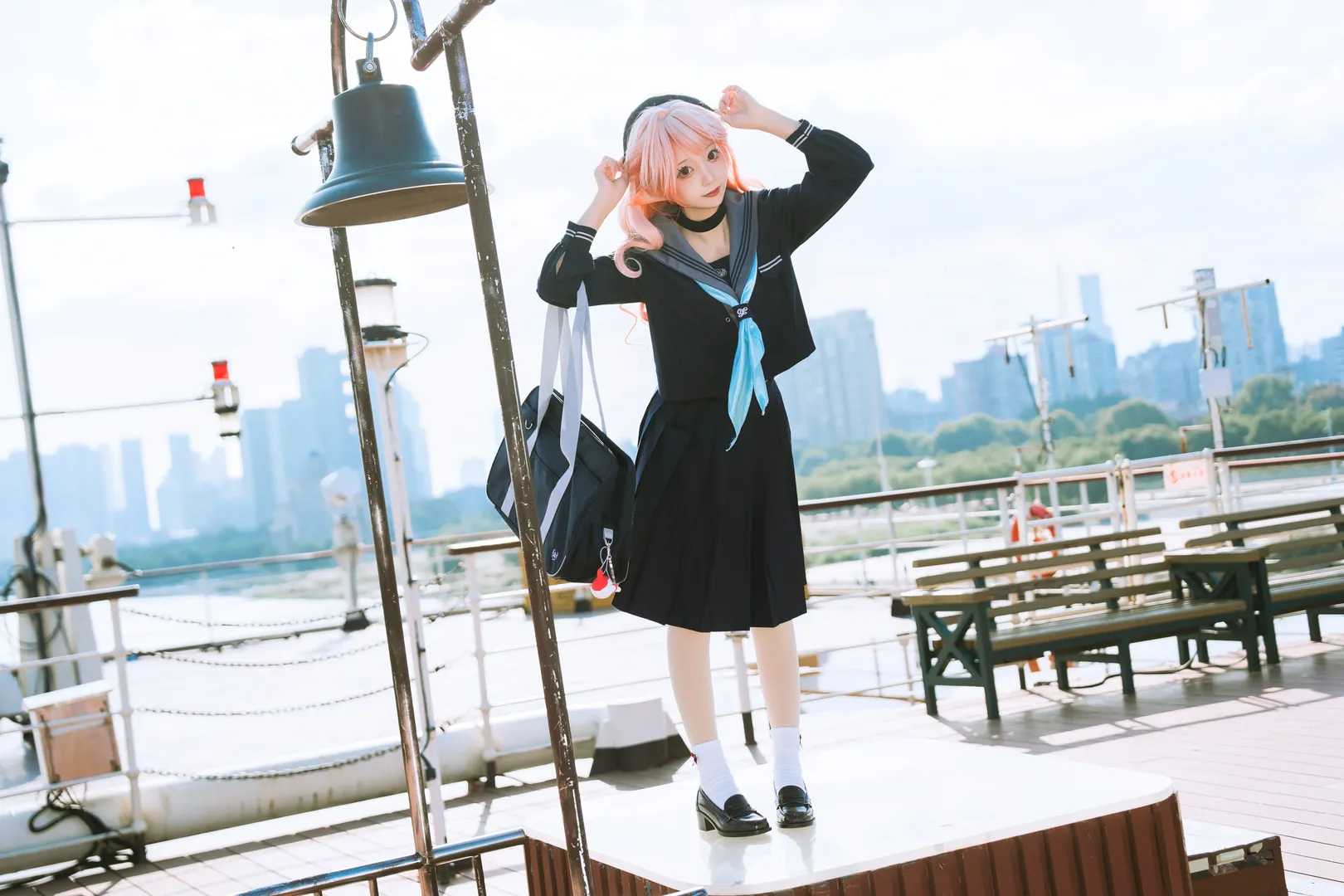 明日方舟, 精灵耳, 水手服, 明日方舟遥cos, 羽生萌萌香 - 第4张