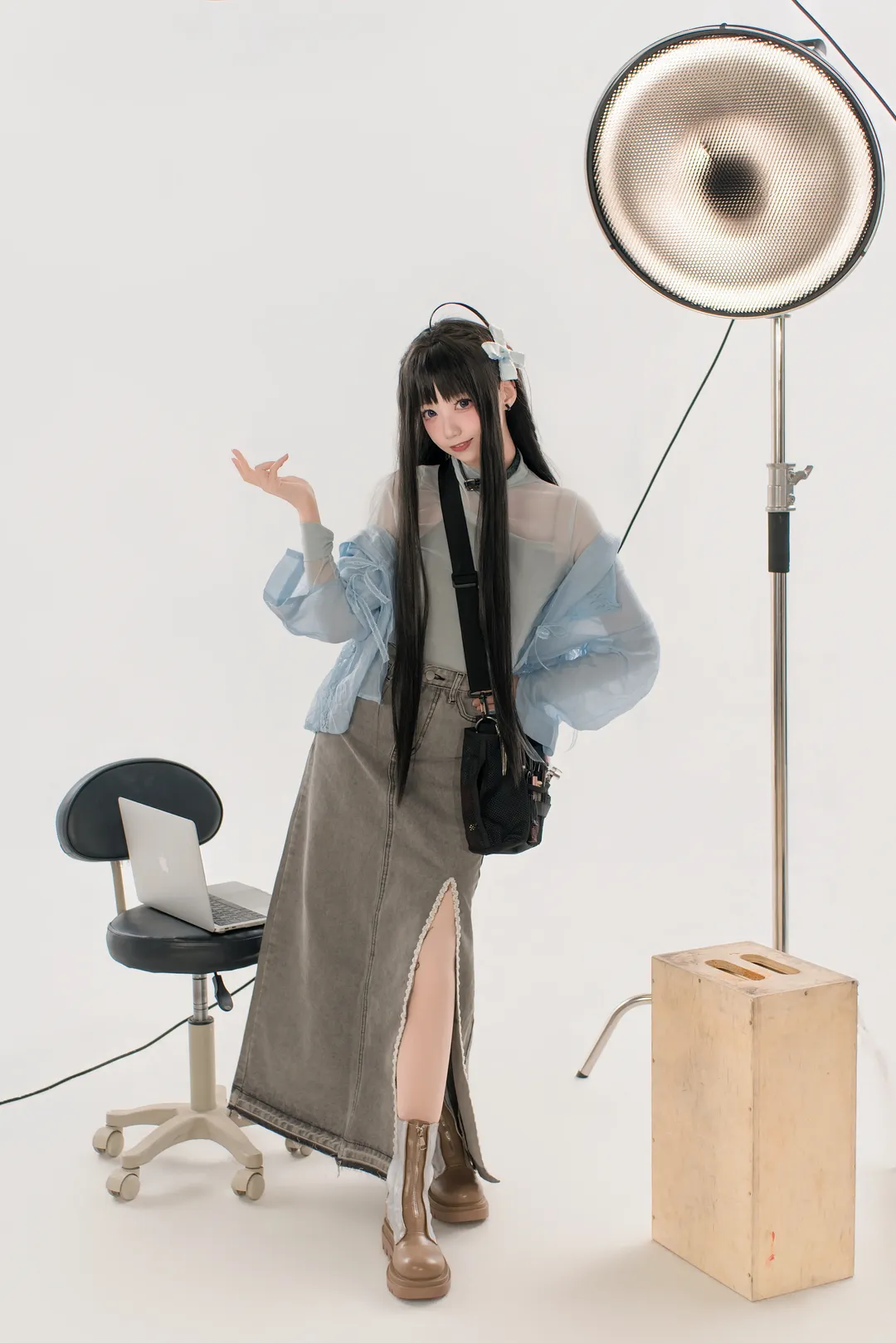 摄影棚, cosplay妆容, 安和昴cos, girlsbandcry, 丝袜 - 第2张