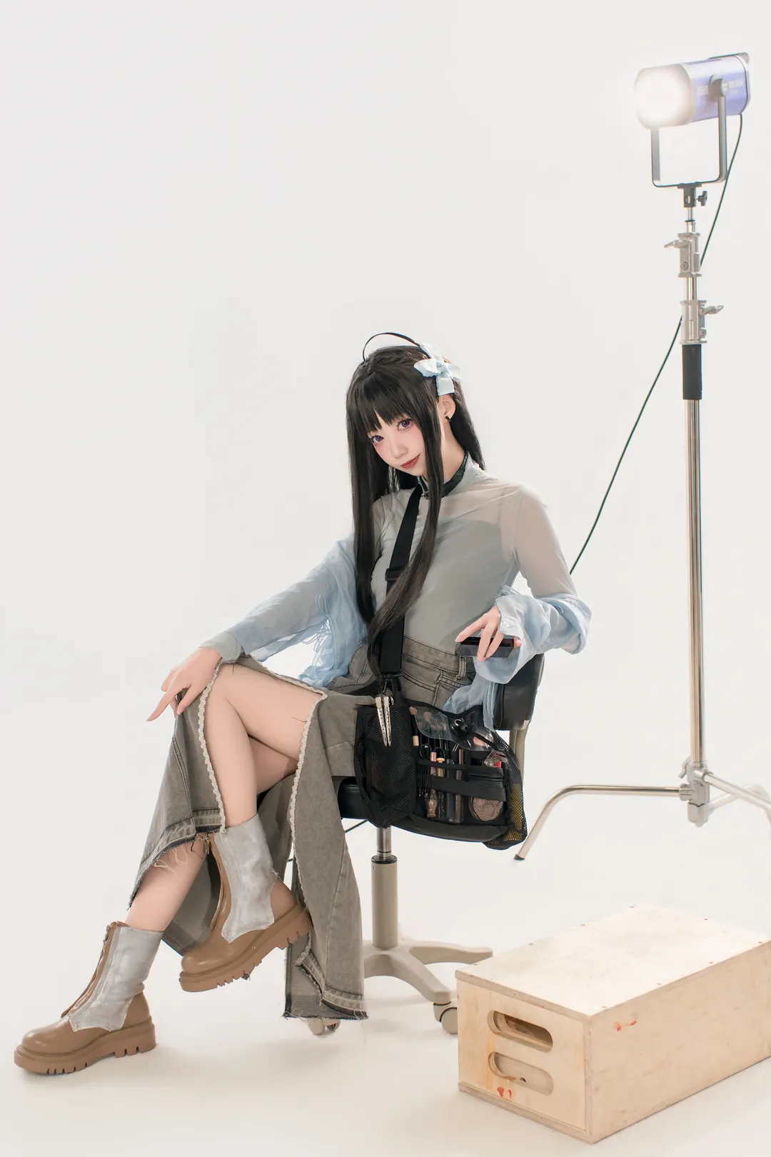 摄影棚, cosplay妆容, 安和昴cos, girlsbandcry, 丝袜 - 第5张