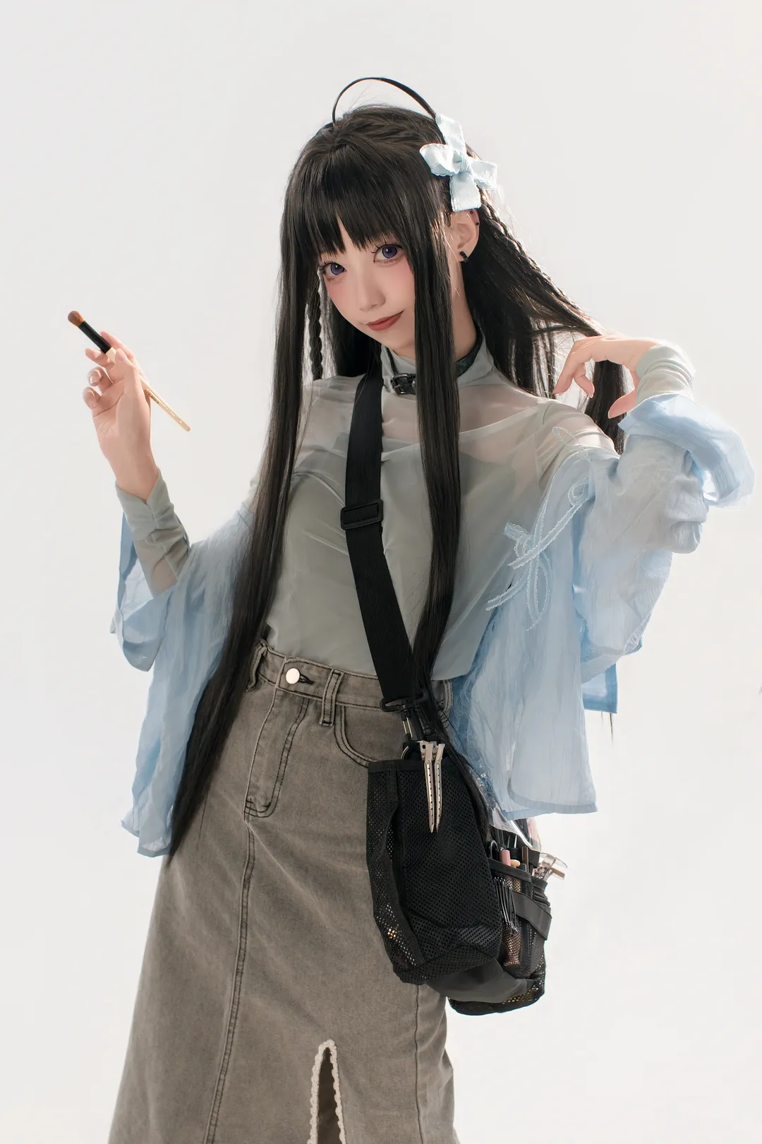 摄影棚, cosplay妆容, 安和昴cos, girlsbandcry, 丝袜 - 第6张