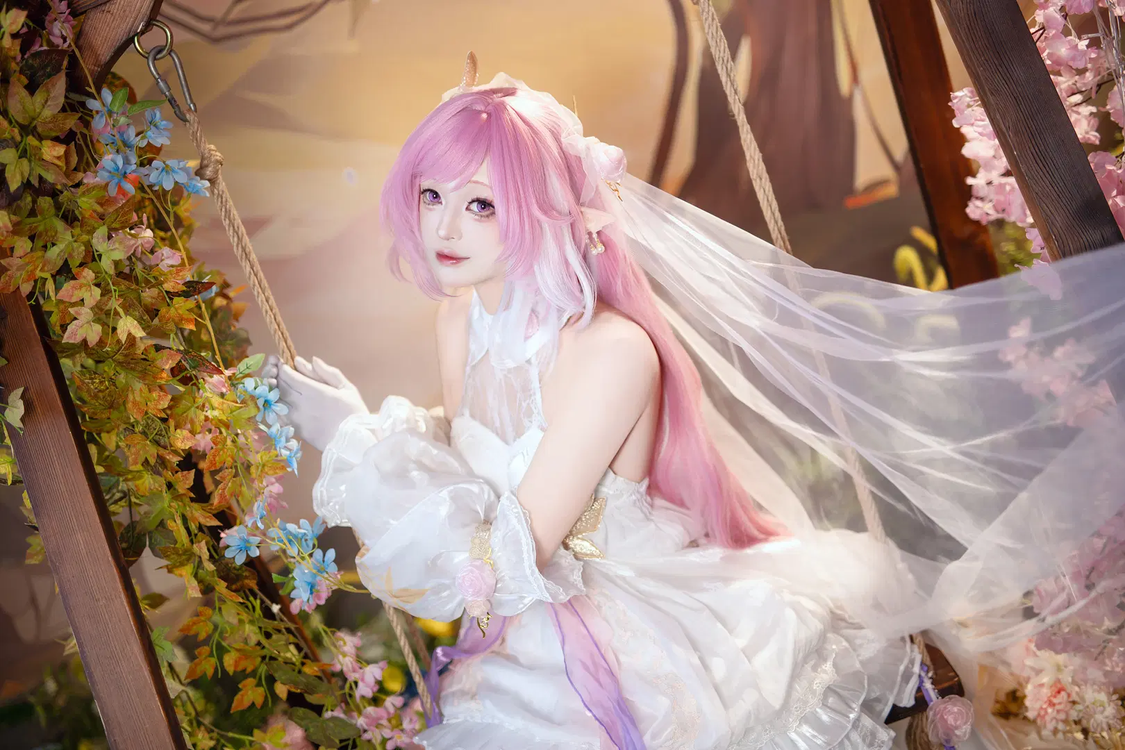 【爱莉希雅cos】崩坏三粉色妖精小姐的飞花之约 - 五盒_琴里 - 第3张