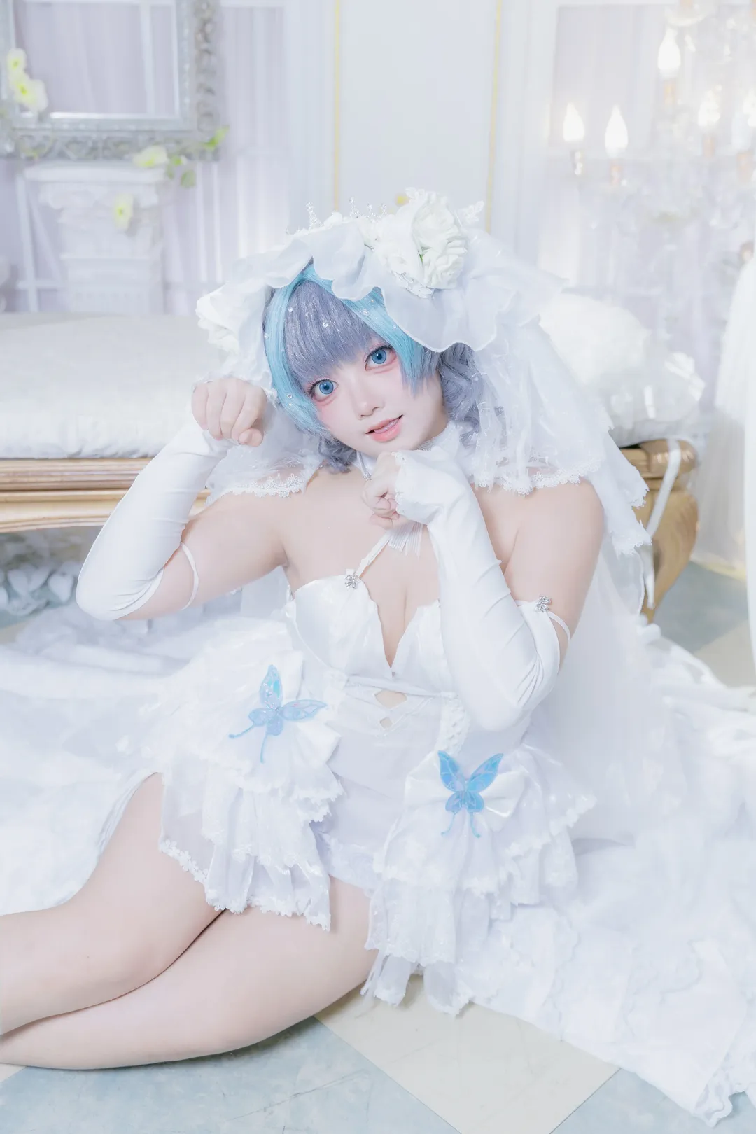 cosplay, 柴郡cos, 碧蓝航线, 白丝, 柴郡誓约花嫁 - 第2张